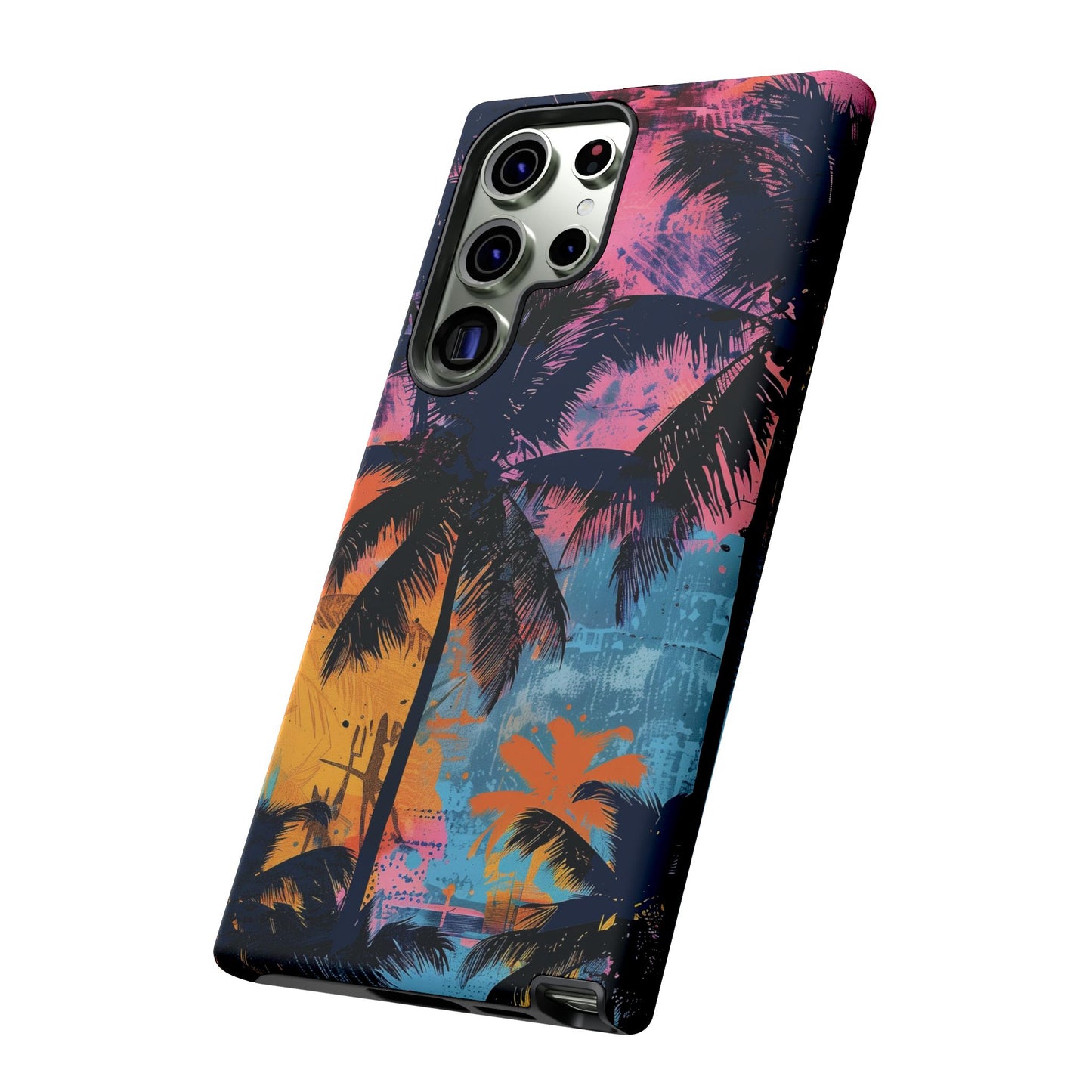 Tropical Phone Case - Colorful Palm Tree Design, Summer Vibes, Beach Lover Gift, Customizable Cover, Fun Accessory