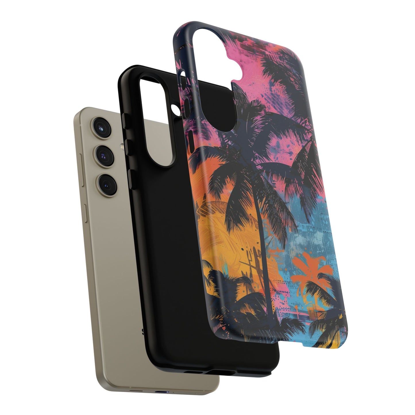 Tropical Phone Case - Colorful Palm Tree Design, Summer Vibes, Beach Lover Gift, Customizable Cover, Fun Accessory