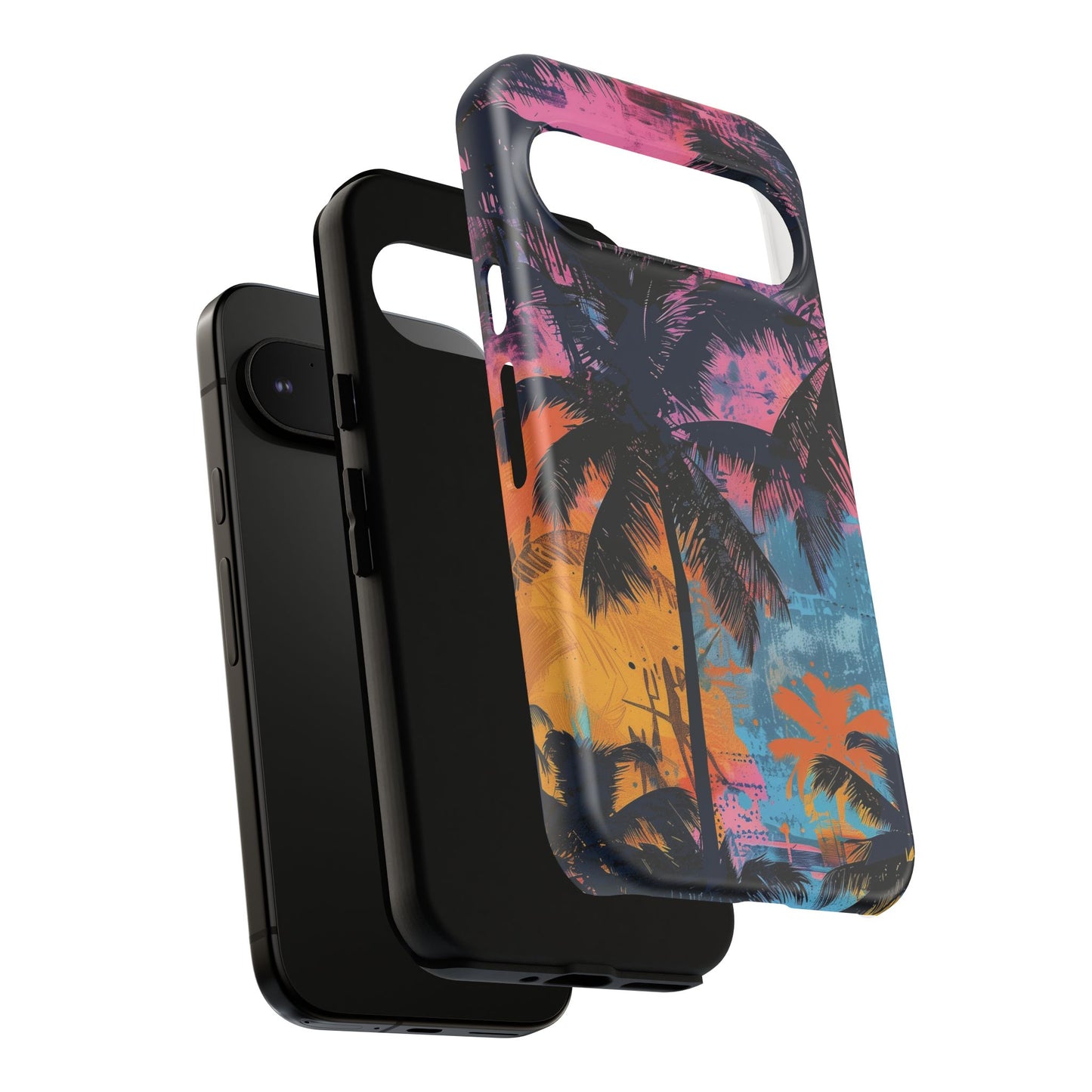 Tropical Phone Case - Colorful Palm Tree Design, Summer Vibes, Beach Lover Gift, Customizable Cover, Fun Accessory