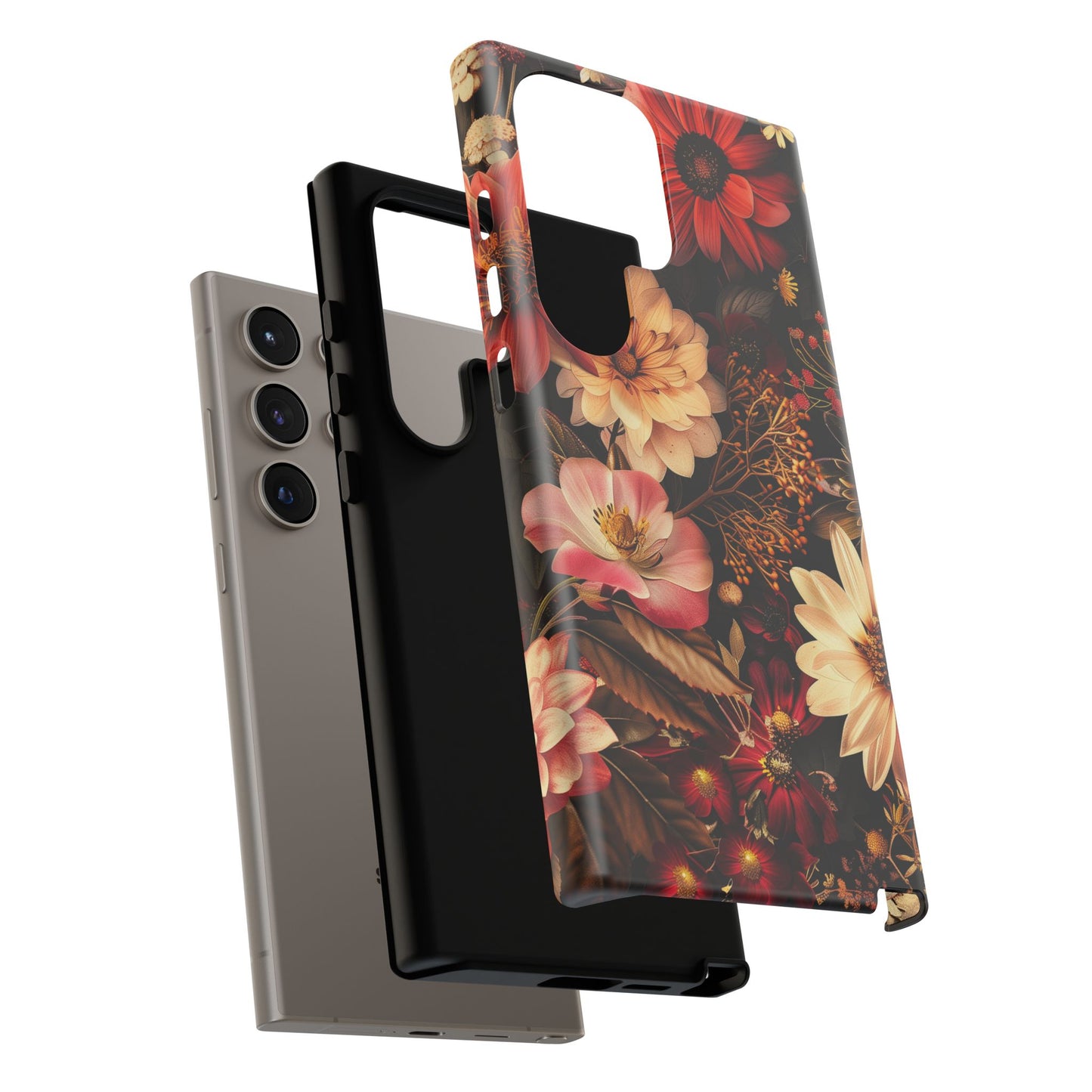 Floral Phone Case - Tough Cases, Stylish Floral Design, Gift for Her, Phone Accessories, Unique Flower Phone Cover, Trendy Tech