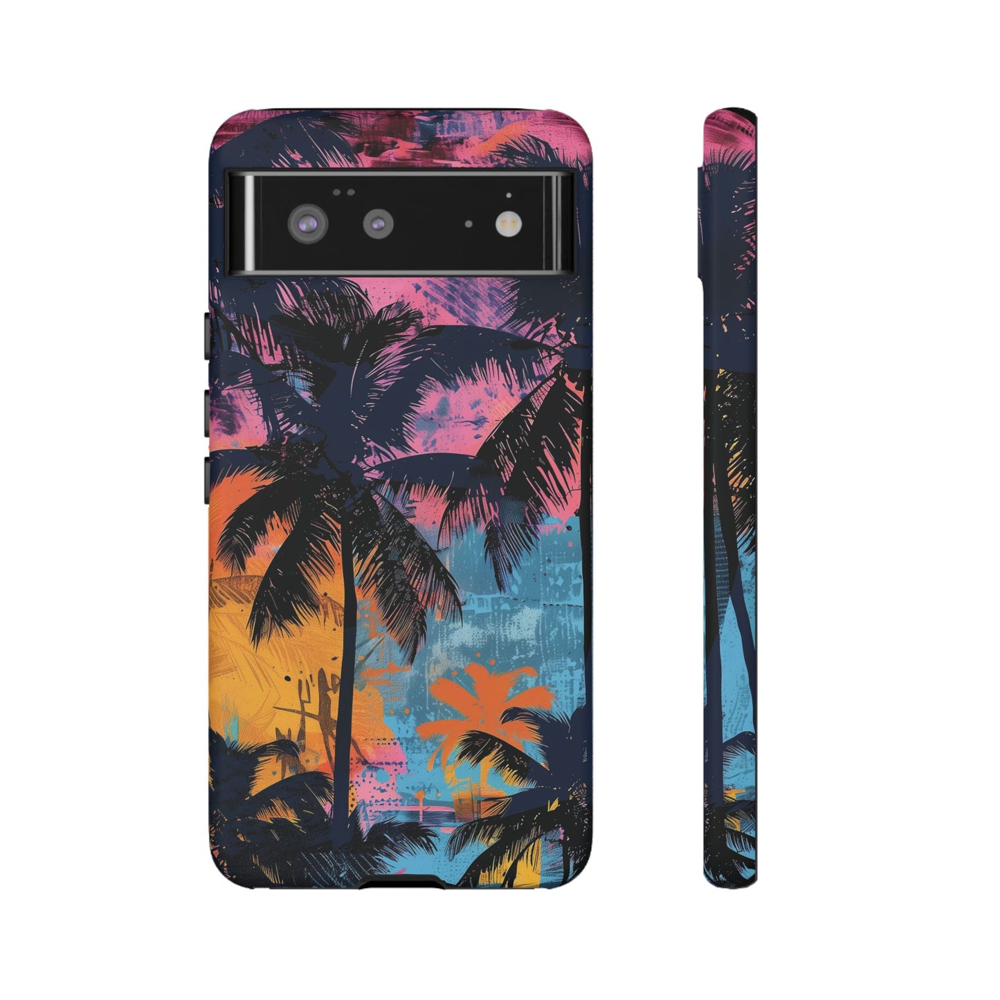 Tropical Phone Case - Colorful Palm Tree Design, Summer Vibes, Beach Lover Gift, Customizable Cover, Fun Accessory