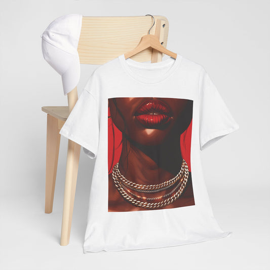 RED LIPS GOLD CHAINS - Unisex t-Shirt