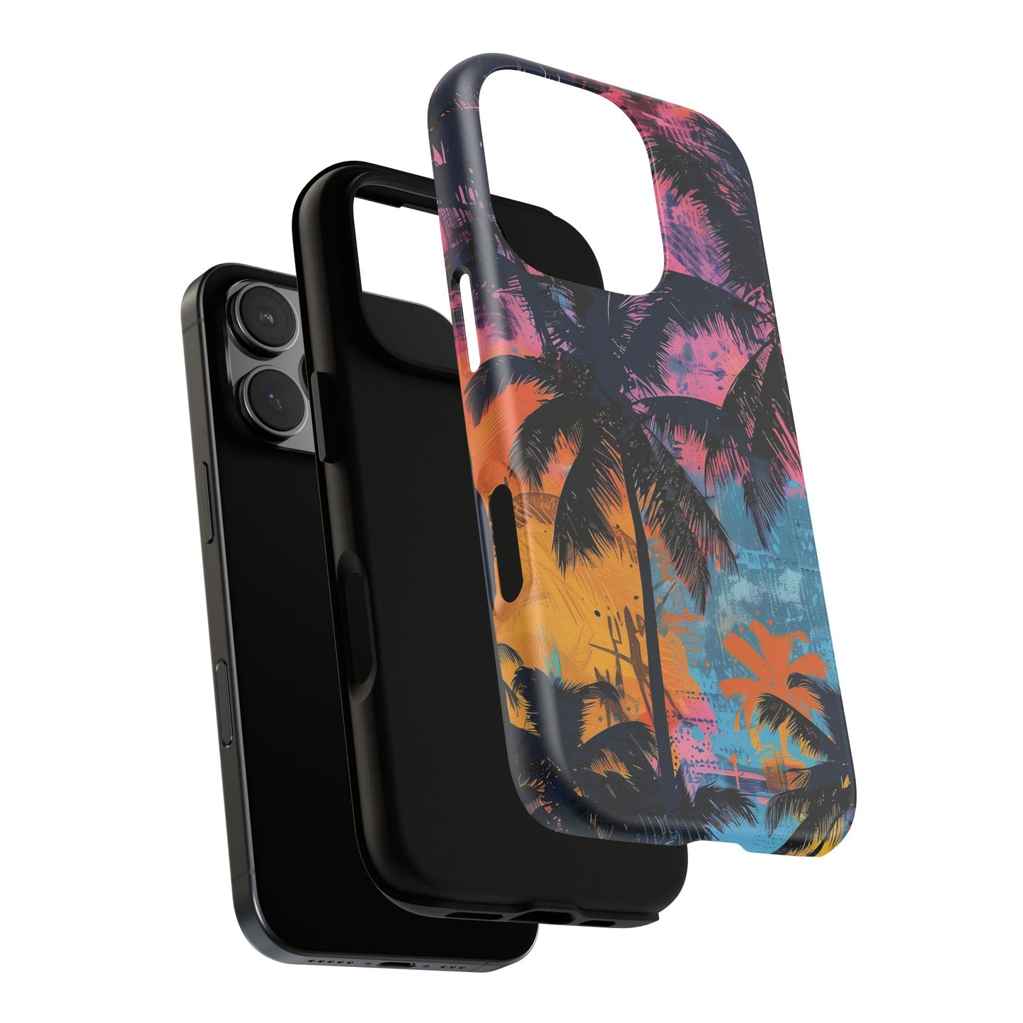 Tropical Phone Case - Colorful Palm Tree Design, Summer Vibes, Beach Lover Gift, Customizable Cover, Fun Accessory