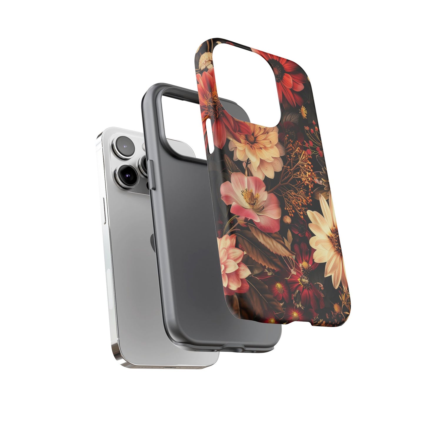 Floral Phone Case - Tough Cases, Stylish Floral Design, Gift for Her, Phone Accessories, Unique Flower Phone Cover, Trendy Tech