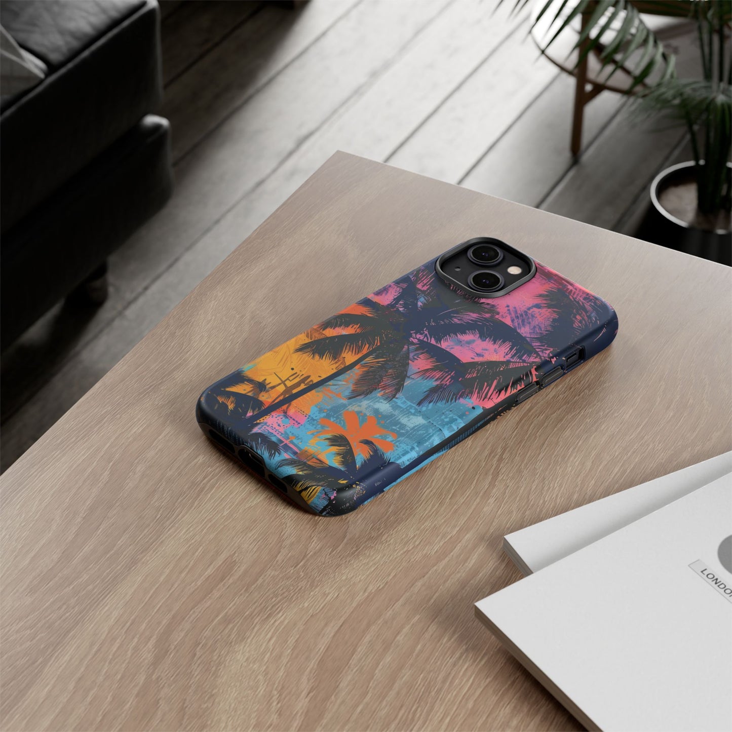 Tropical Phone Case - Colorful Palm Tree Design, Summer Vibes, Beach Lover Gift, Customizable Cover, Fun Accessory
