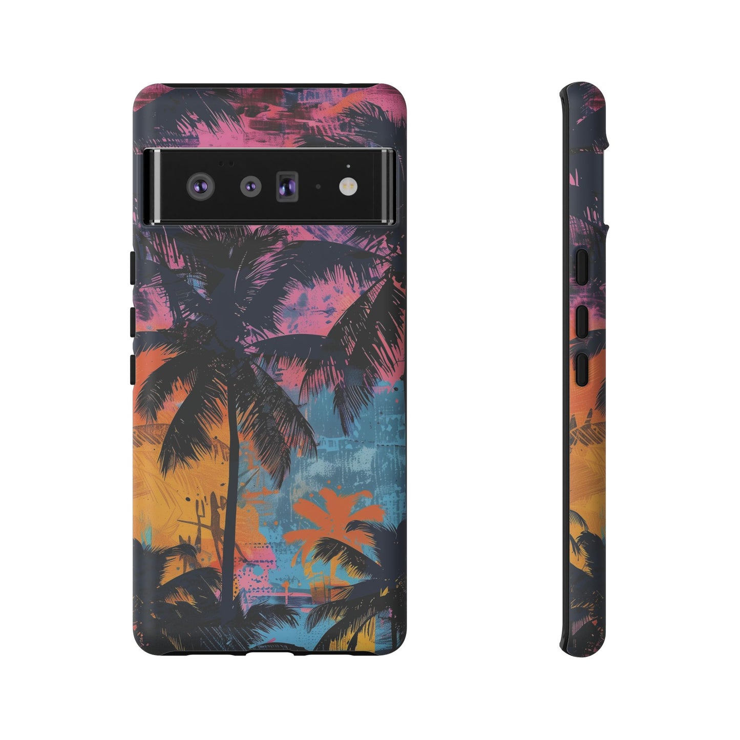 Tropical Phone Case - Colorful Palm Tree Design, Summer Vibes, Beach Lover Gift, Customizable Cover, Fun Accessory