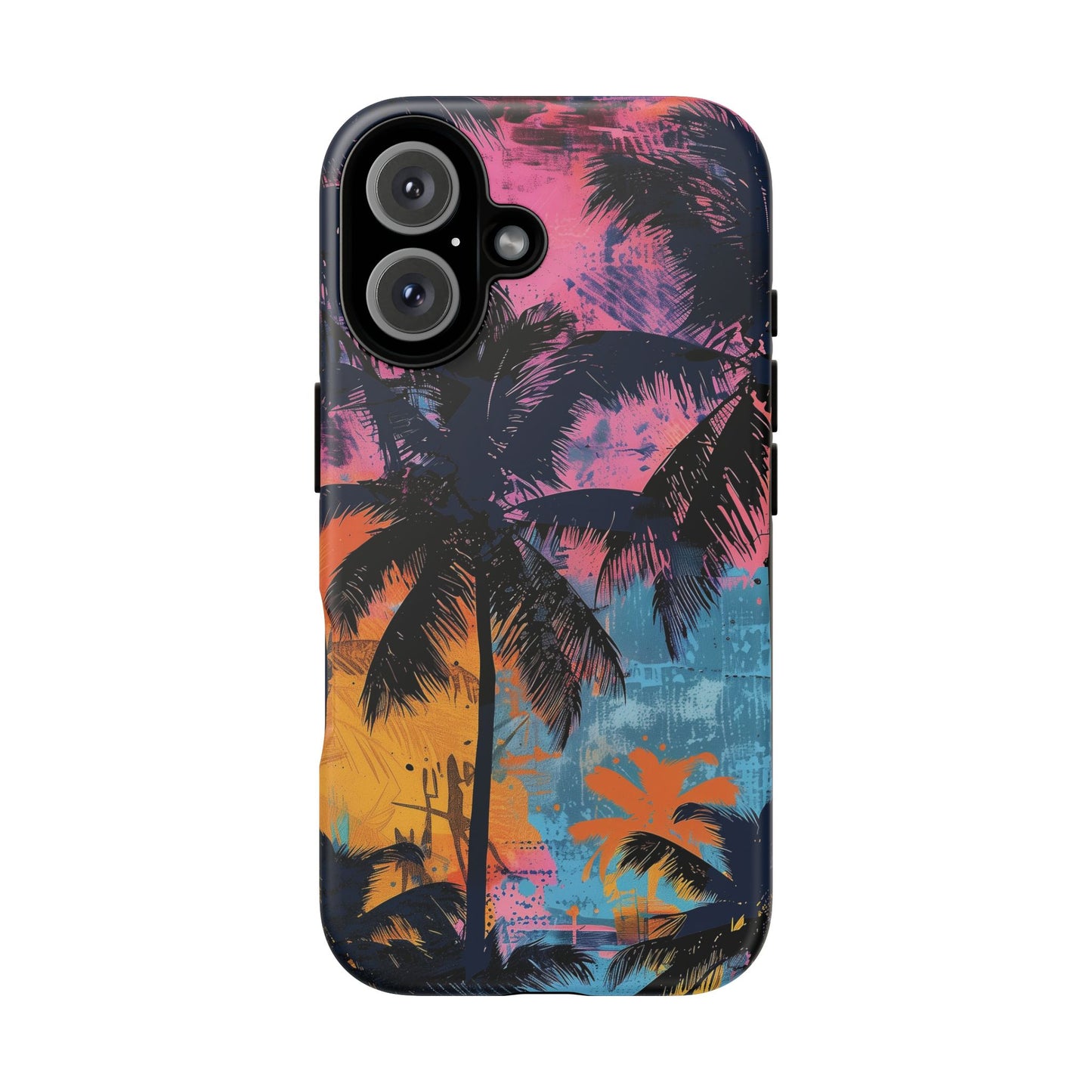 Tropical Phone Case - Colorful Palm Tree Design, Summer Vibes, Beach Lover Gift, Customizable Cover, Fun Accessory