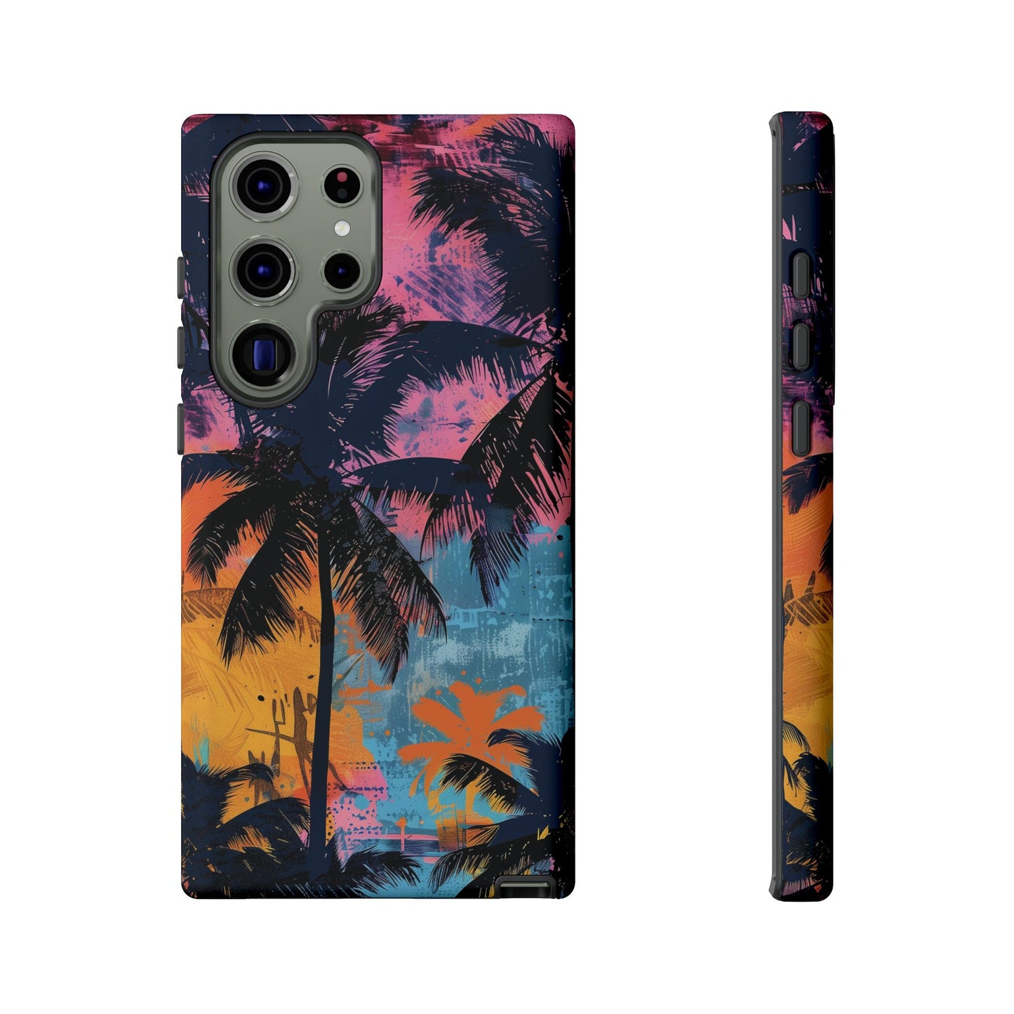 Tropical Phone Case - Colorful Palm Tree Design, Summer Vibes, Beach Lover Gift, Customizable Cover, Fun Accessory
