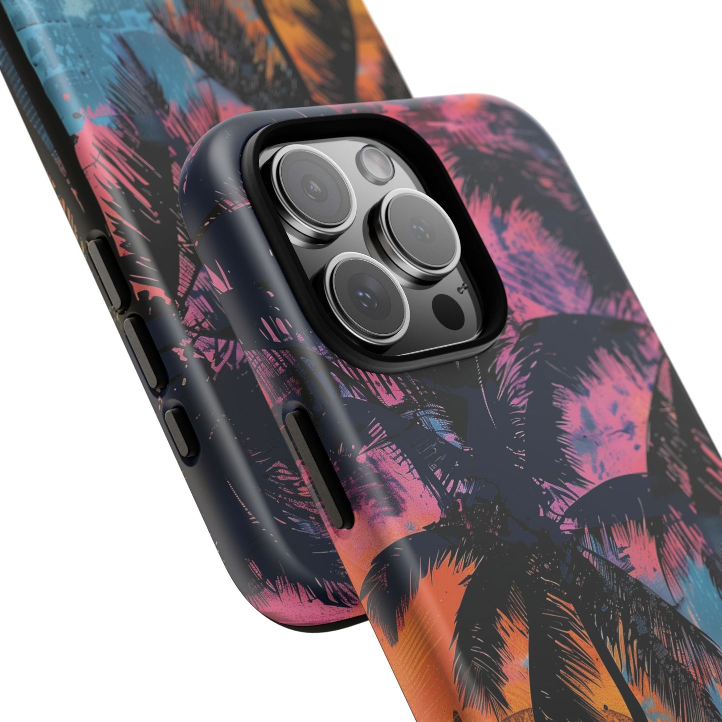 Tropical Phone Case - Colorful Palm Tree Design, Summer Vibes, Beach Lover Gift, Customizable Cover, Fun Accessory