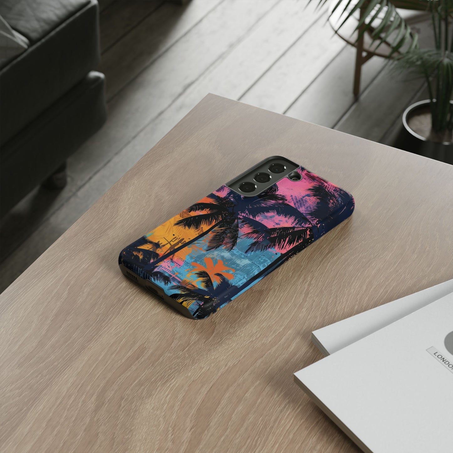 Tropical Phone Case - Colorful Palm Tree Design, Summer Vibes, Beach Lover Gift, Customizable Cover, Fun Accessory