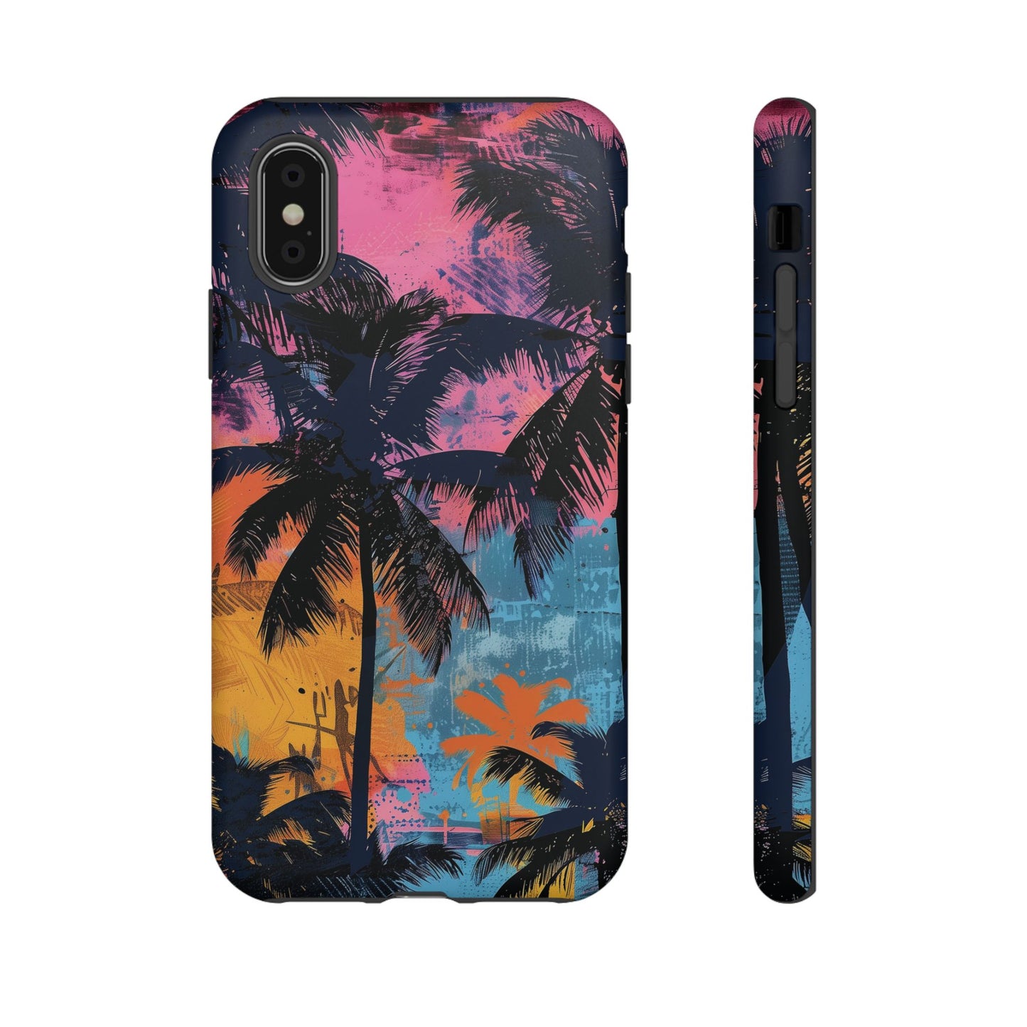 Tropical Phone Case - Colorful Palm Tree Design, Summer Vibes, Beach Lover Gift, Customizable Cover, Fun Accessory