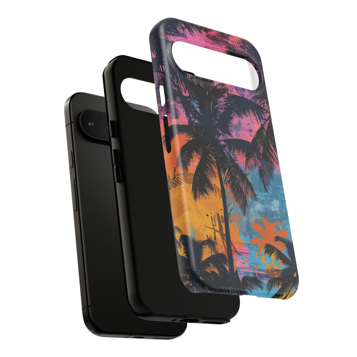 Tropical Phone Case - Colorful Palm Tree Design, Summer Vibes, Beach Lover Gift, Customizable Cover, Fun Accessory