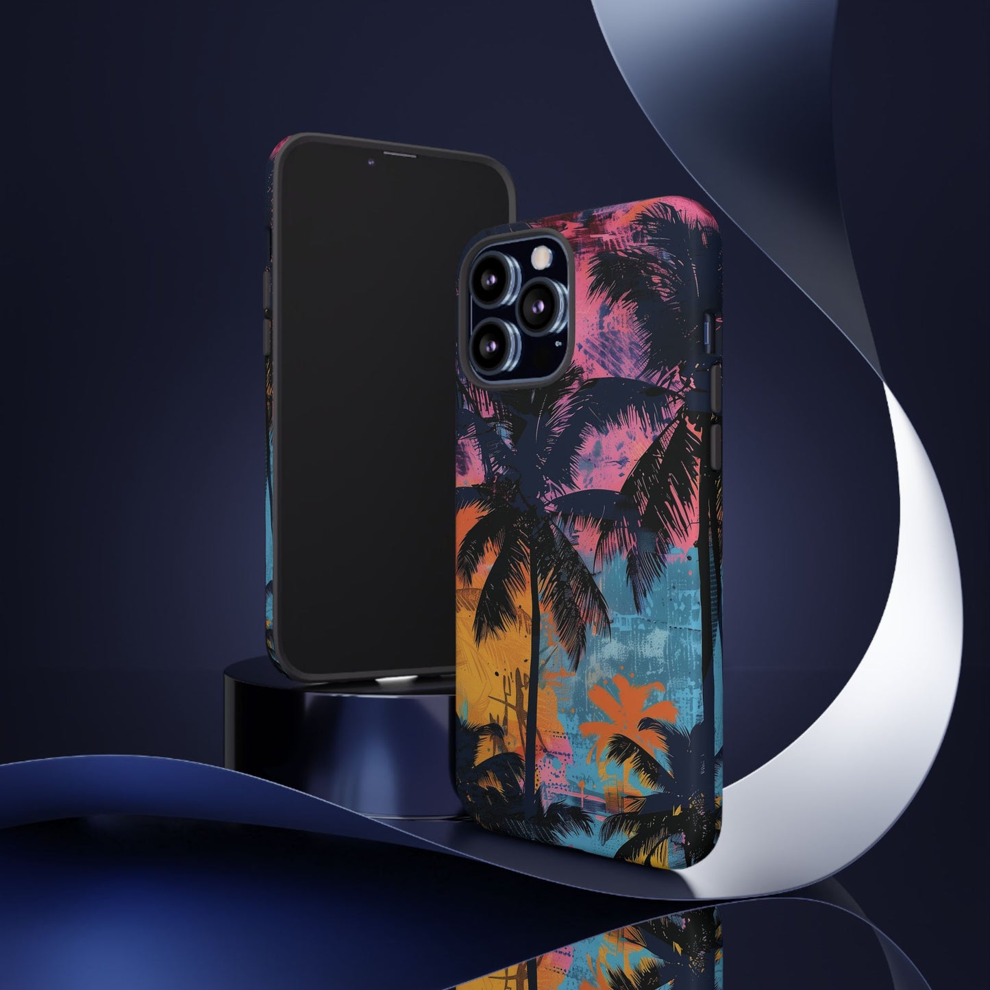 Tropical Phone Case - Colorful Palm Tree Design, Summer Vibes, Beach Lover Gift, Customizable Cover, Fun Accessory