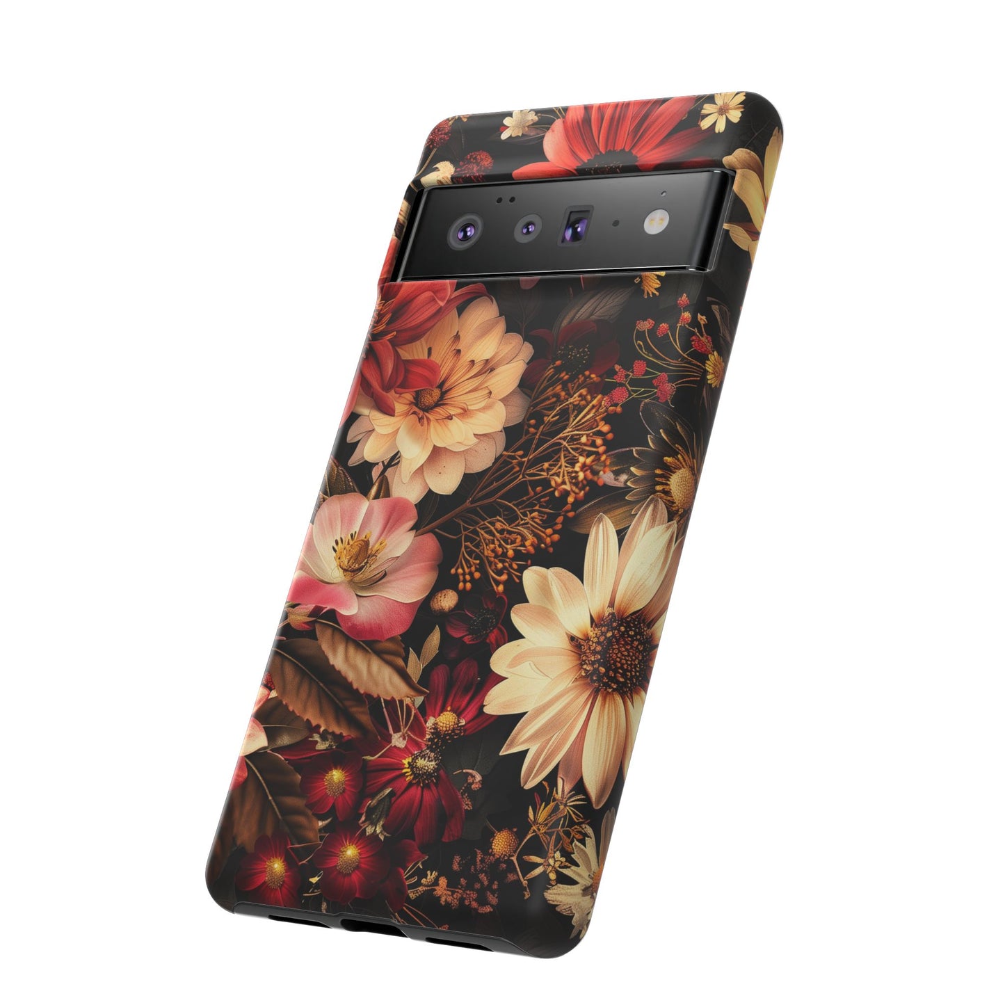 Floral Phone Case - Tough Cases, Stylish Floral Design, Gift for Her, Phone Accessories, Unique Flower Phone Cover, Trendy Tech