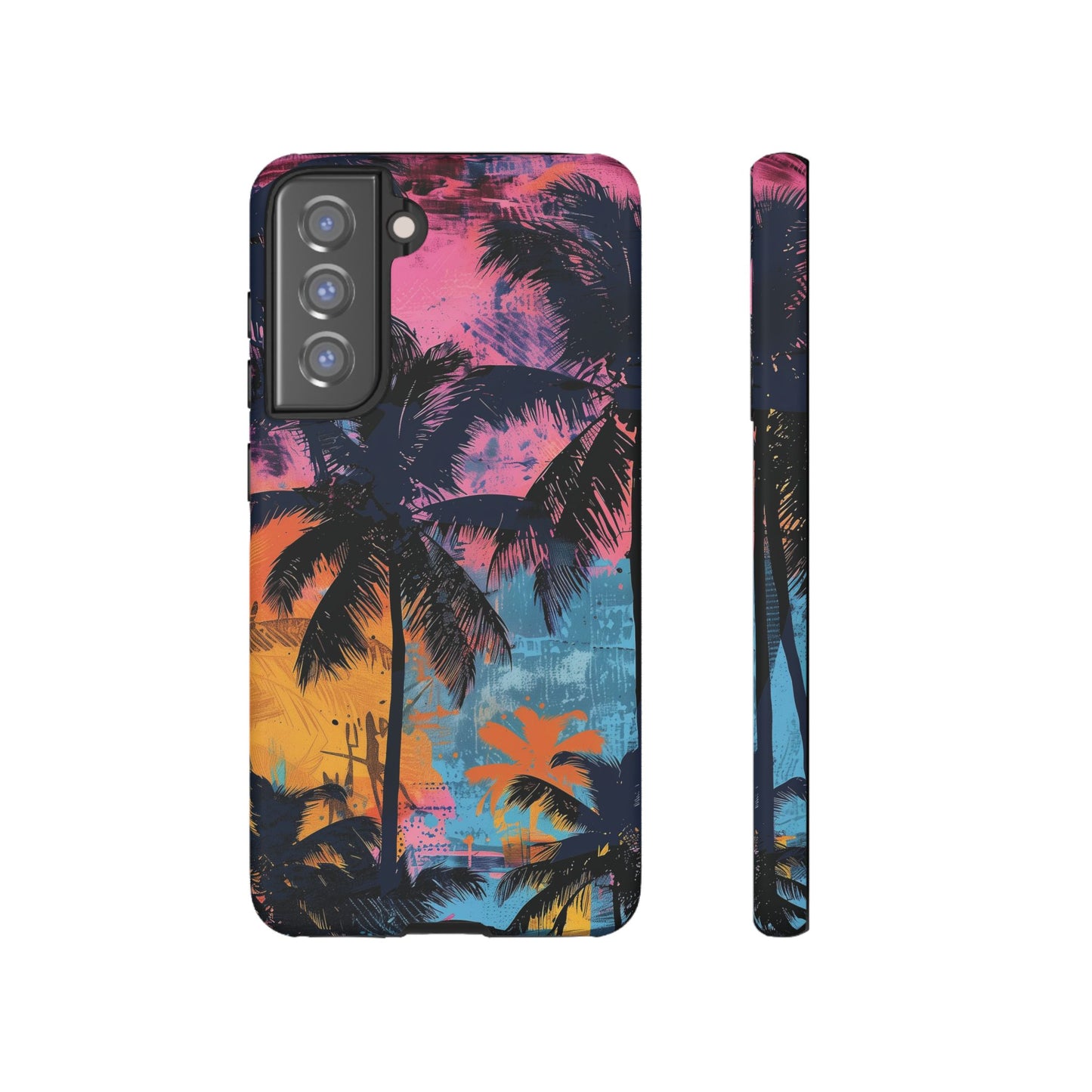 Tropical Phone Case - Colorful Palm Tree Design, Summer Vibes, Beach Lover Gift, Customizable Cover, Fun Accessory