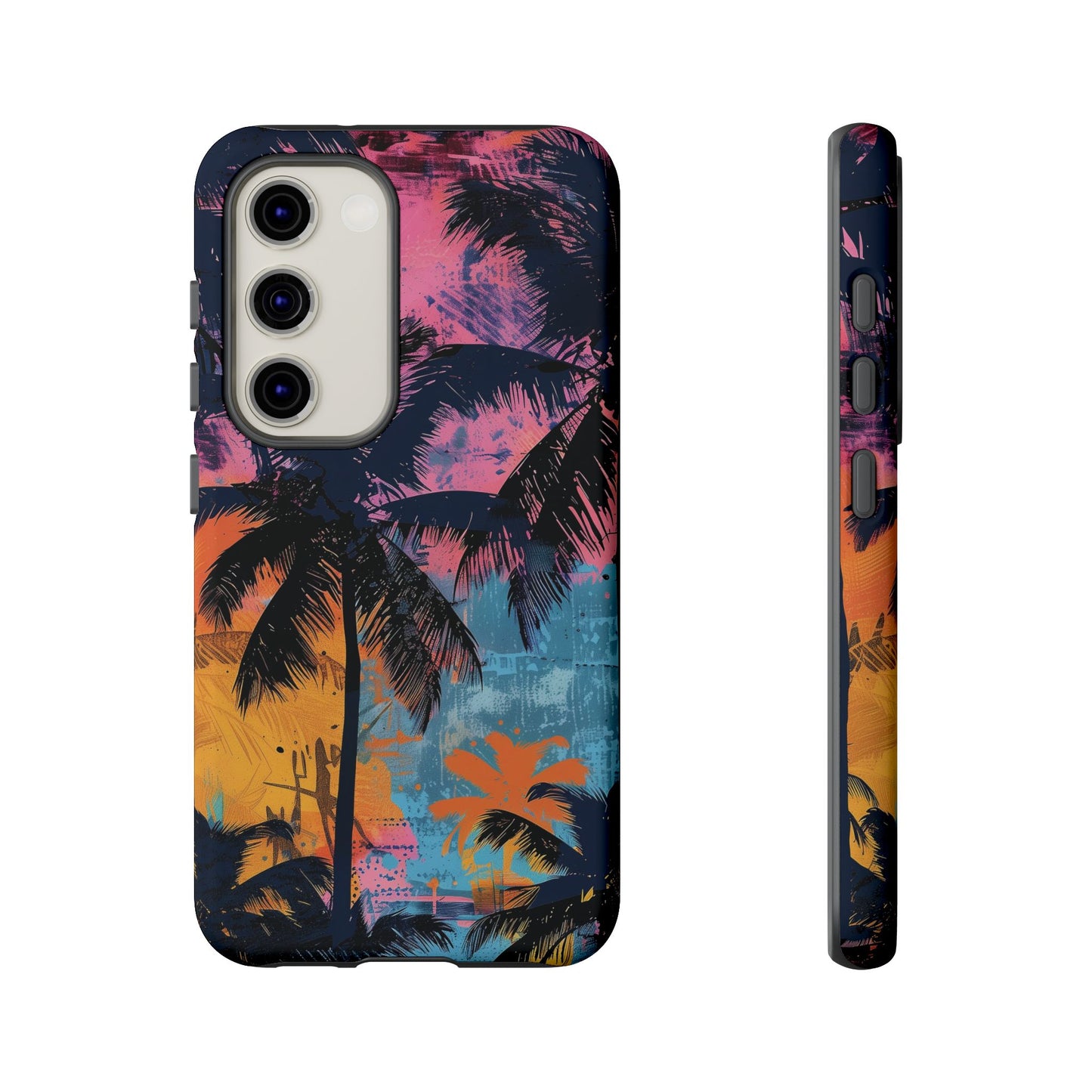 Tropical Phone Case - Colorful Palm Tree Design, Summer Vibes, Beach Lover Gift, Customizable Cover, Fun Accessory