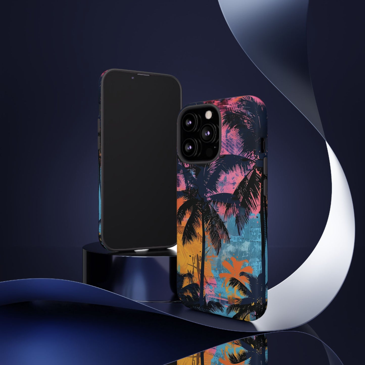 Tropical Phone Case - Colorful Palm Tree Design, Summer Vibes, Beach Lover Gift, Customizable Cover, Fun Accessory