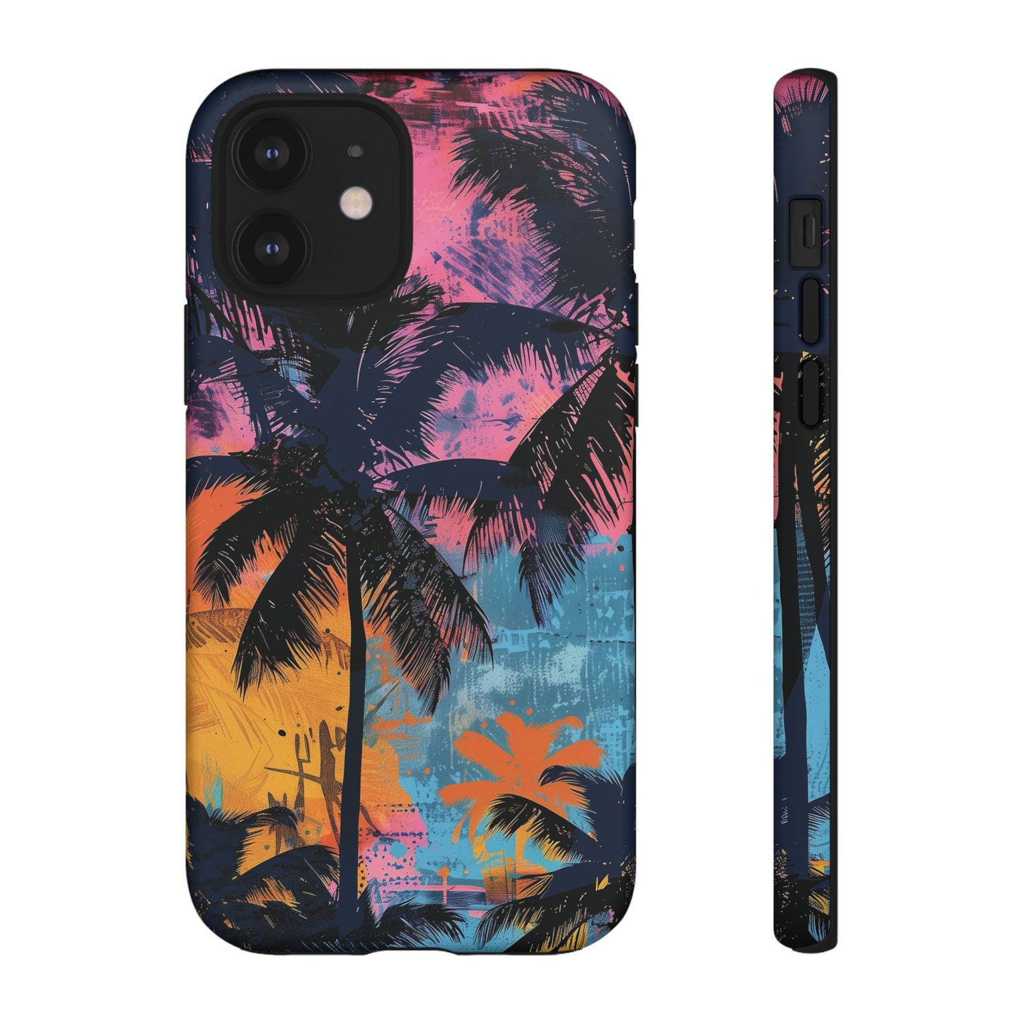Tropical Phone Case - Colorful Palm Tree Design, Summer Vibes, Beach Lover Gift, Customizable Cover, Fun Accessory