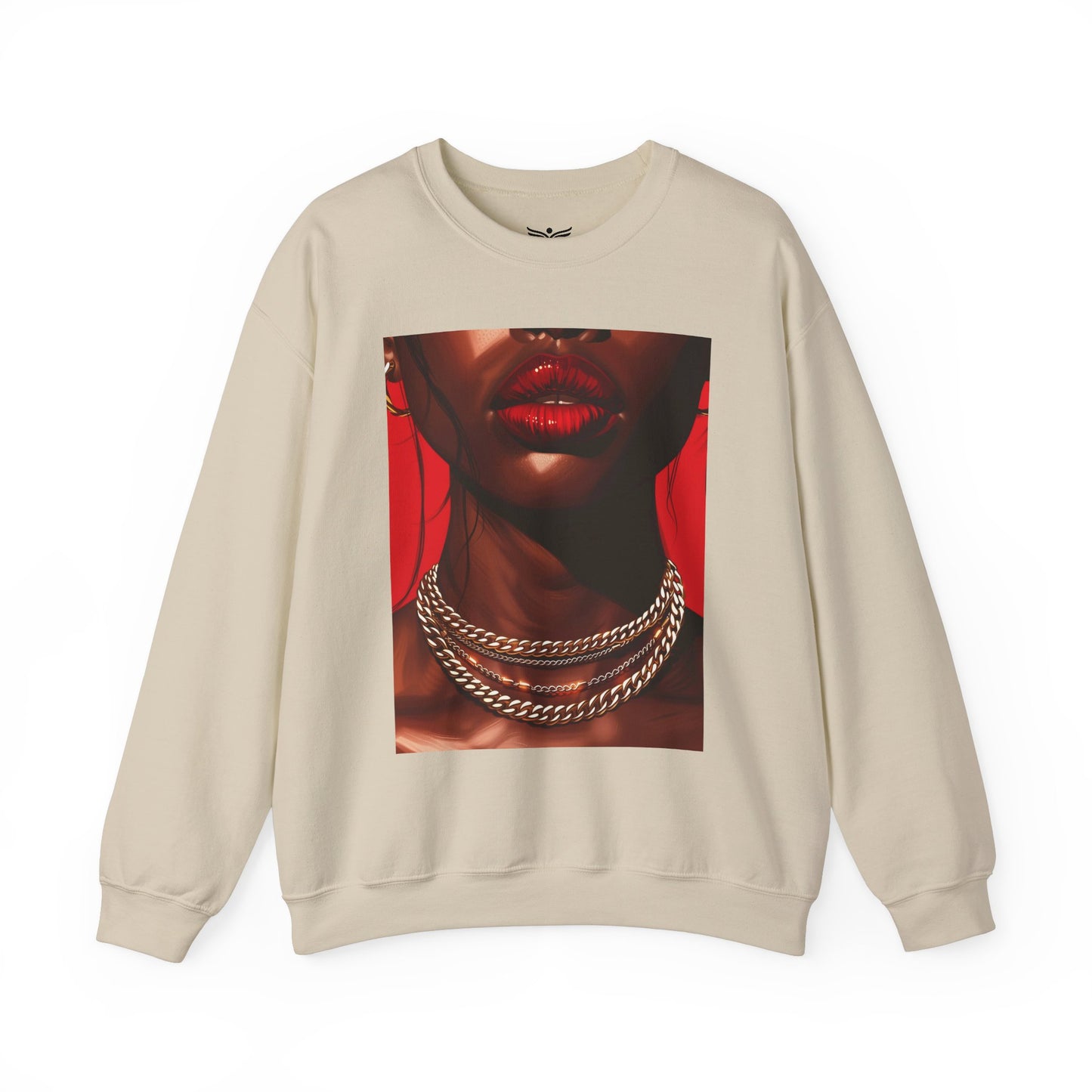 RED LIPS GOLD CHAINS - Unisex Sweatshirt
