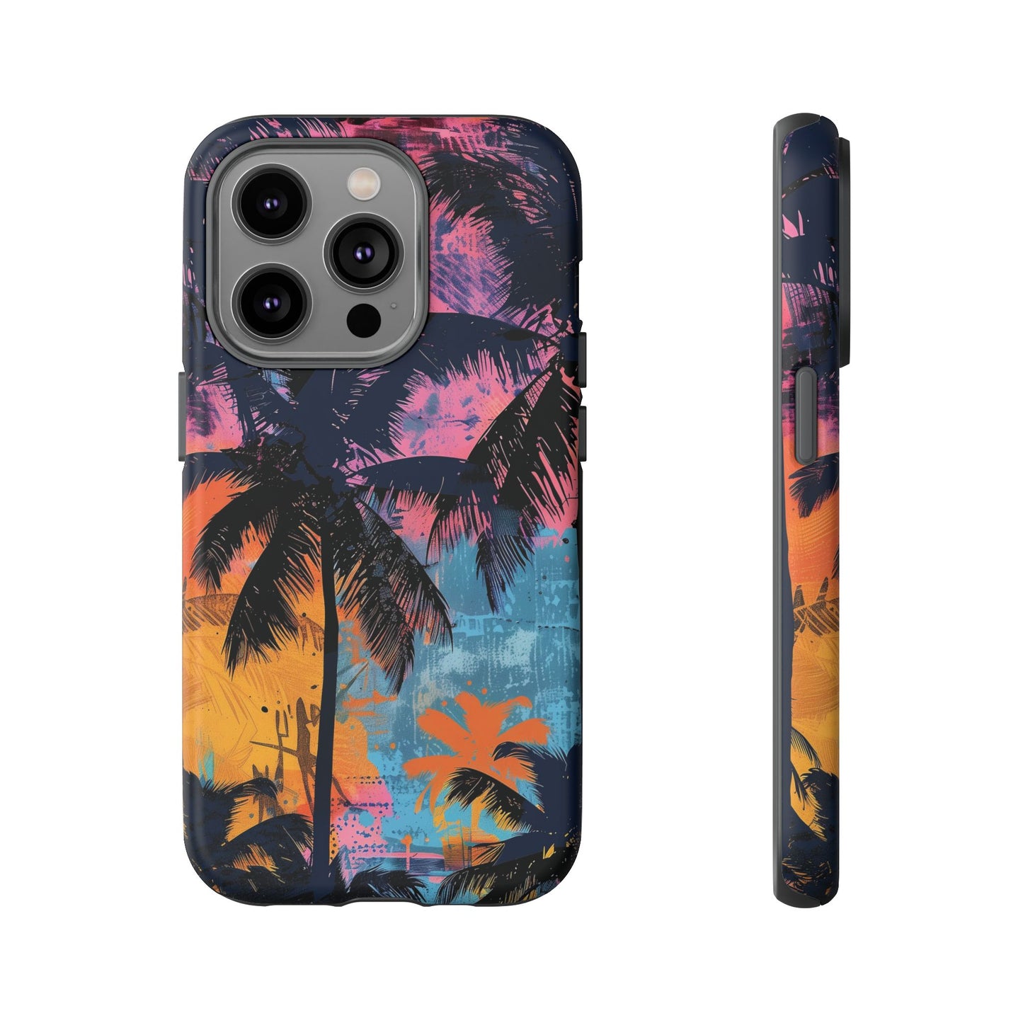 Tropical Phone Case - Colorful Palm Tree Design, Summer Vibes, Beach Lover Gift, Customizable Cover, Fun Accessory