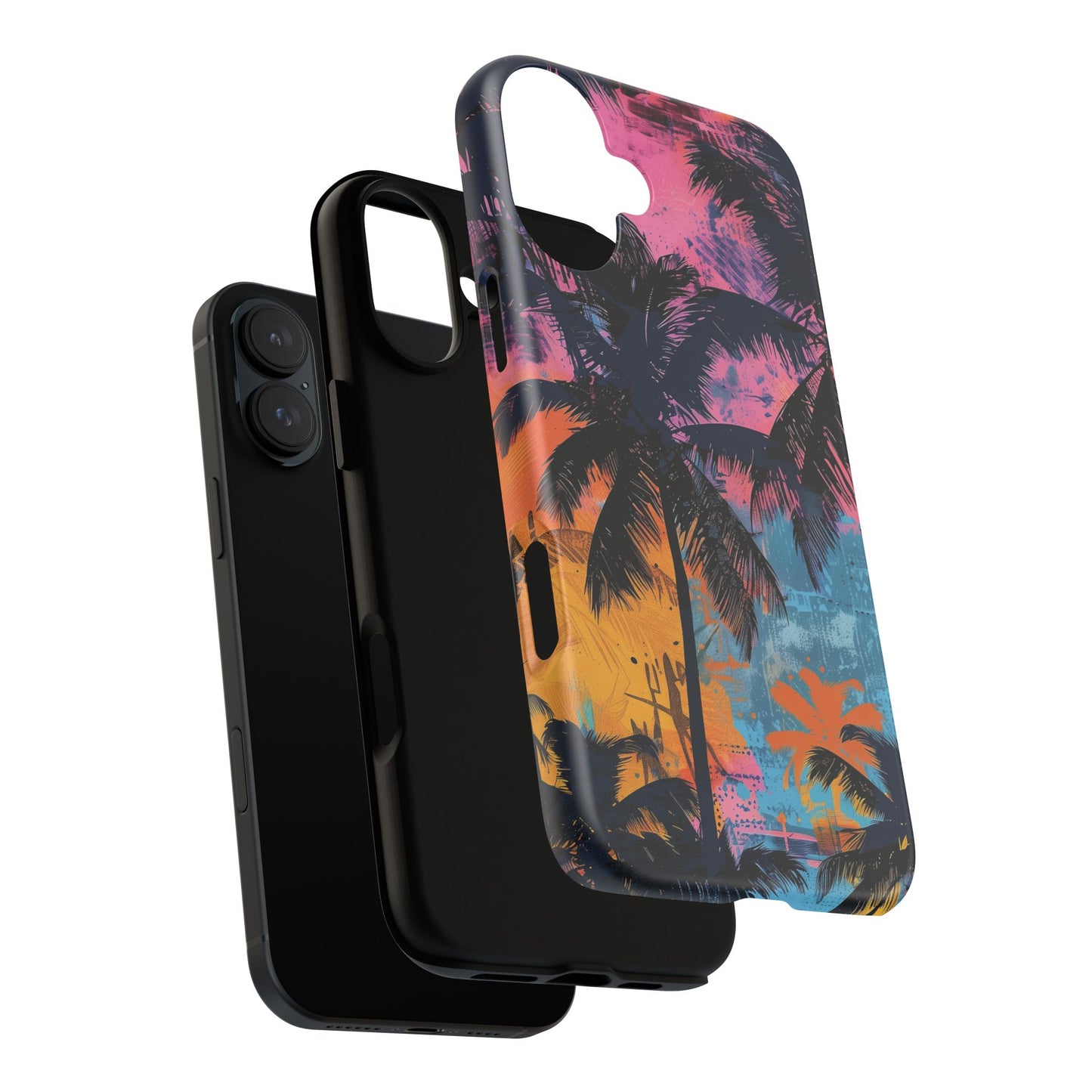 Tropical Phone Case - Colorful Palm Tree Design, Summer Vibes, Beach Lover Gift, Customizable Cover, Fun Accessory