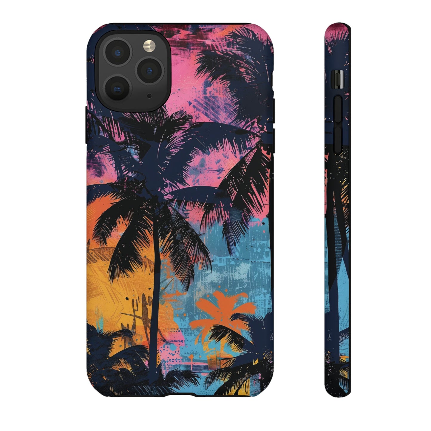 Tropical Phone Case - Colorful Palm Tree Design, Summer Vibes, Beach Lover Gift, Customizable Cover, Fun Accessory
