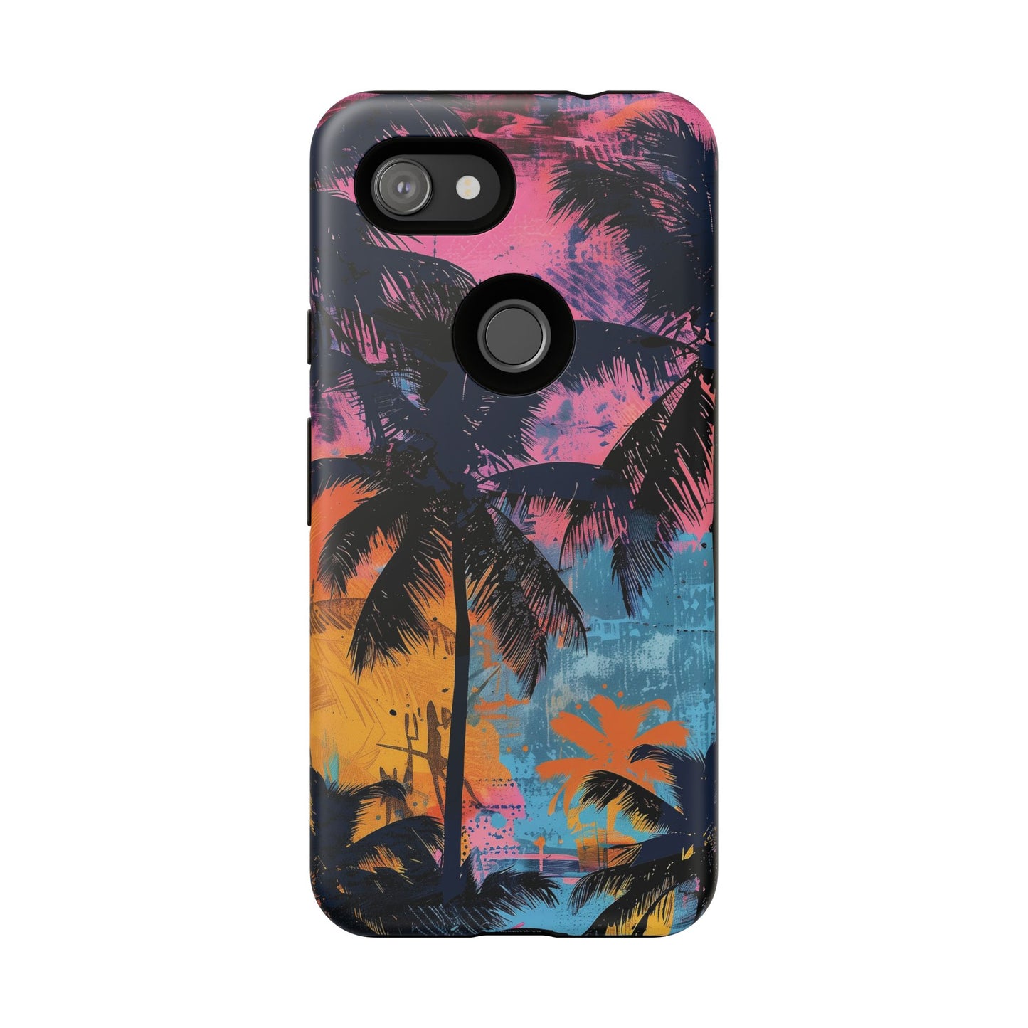 Tropical Phone Case - Colorful Palm Tree Design, Summer Vibes, Beach Lover Gift, Customizable Cover, Fun Accessory