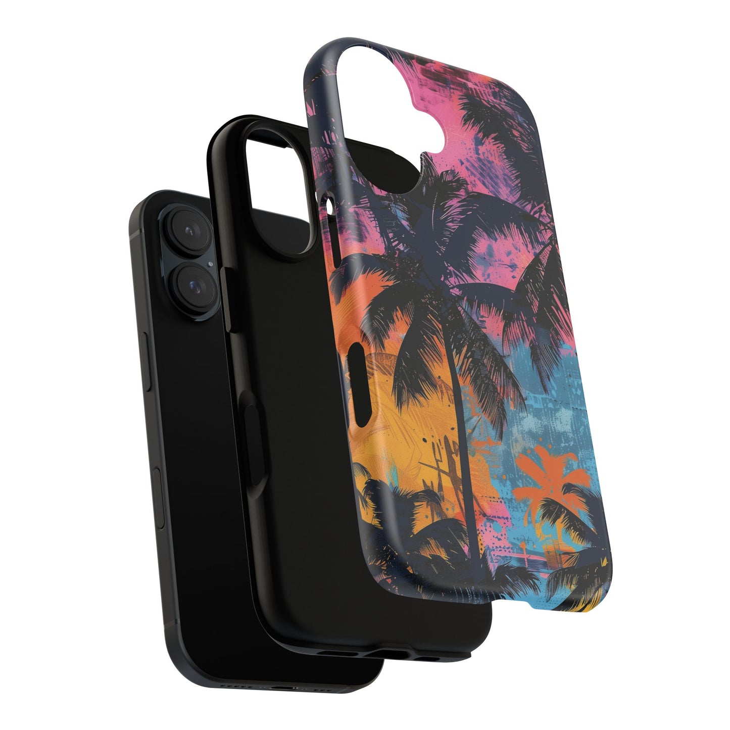 Tropical Phone Case - Colorful Palm Tree Design, Summer Vibes, Beach Lover Gift, Customizable Cover, Fun Accessory