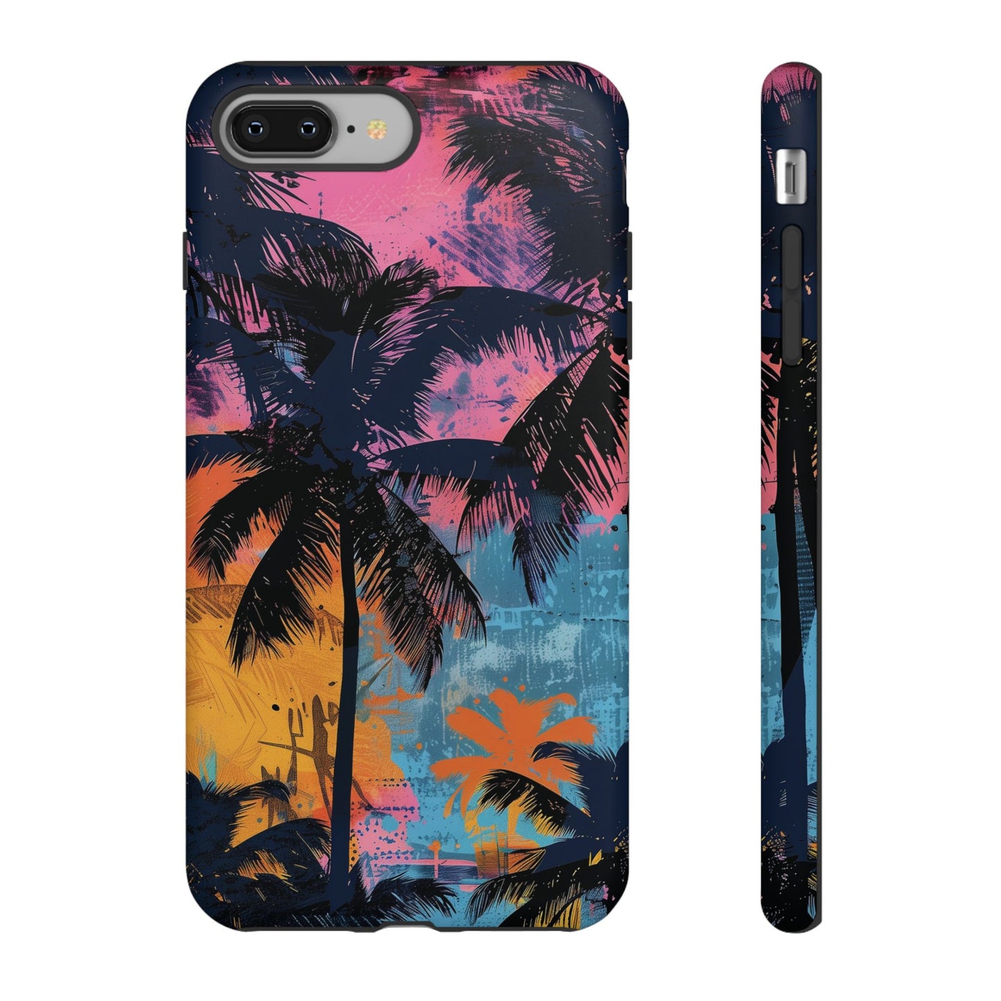 Tropical Phone Case - Colorful Palm Tree Design, Summer Vibes, Beach Lover Gift, Customizable Cover, Fun Accessory