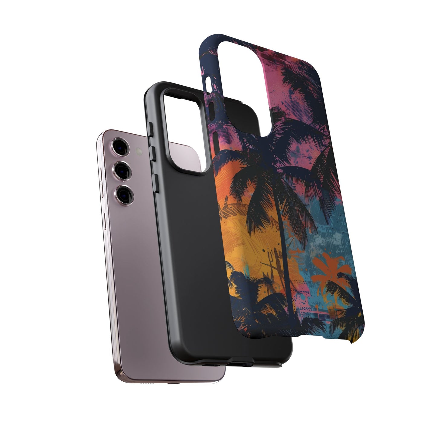 Tropical Phone Case - Colorful Palm Tree Design, Summer Vibes, Beach Lover Gift, Customizable Cover, Fun Accessory