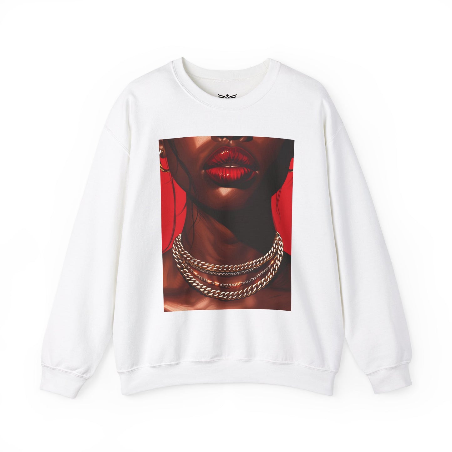 RED LIPS GOLD CHAINS - Unisex Sweatshirt