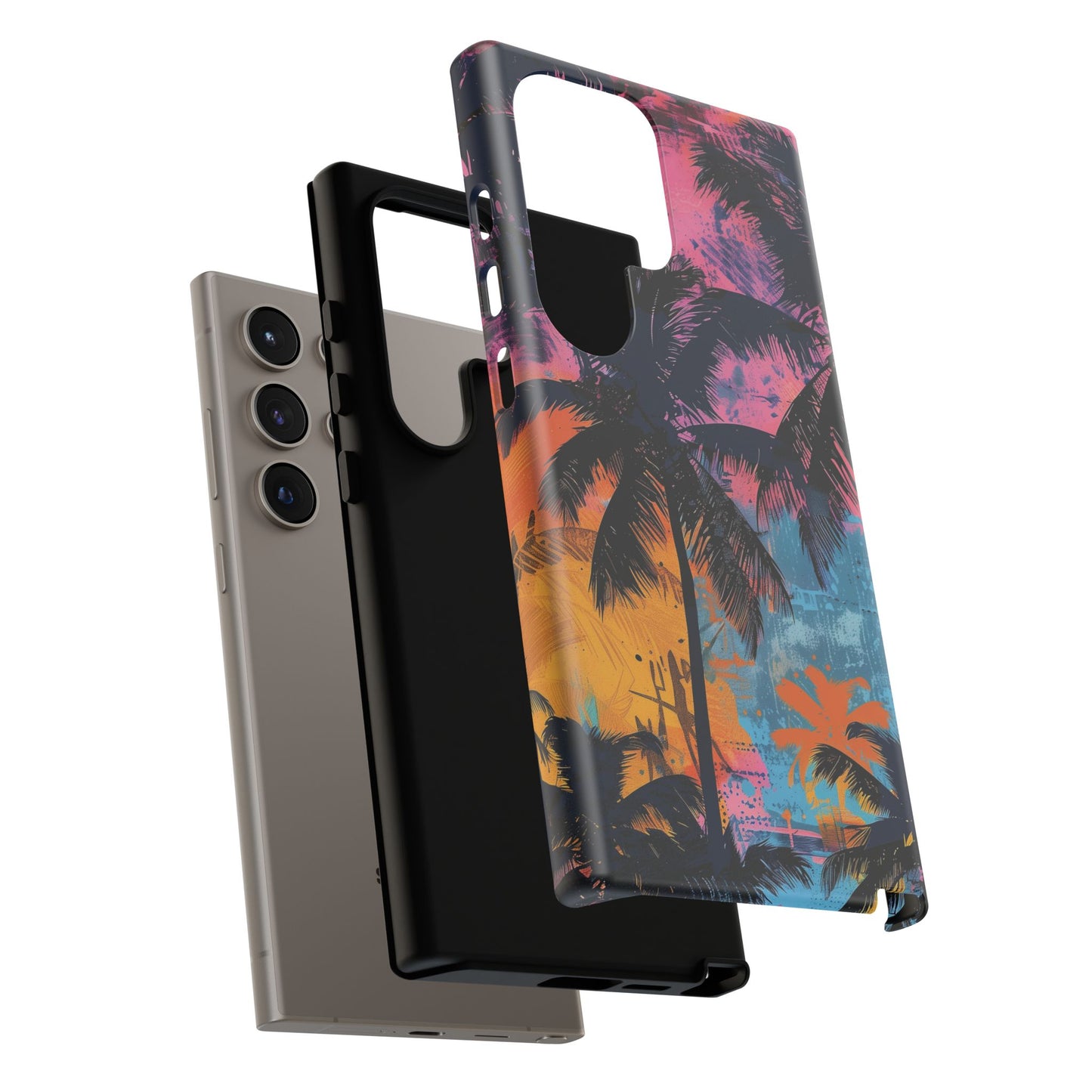 Tropical Phone Case - Colorful Palm Tree Design, Summer Vibes, Beach Lover Gift, Customizable Cover, Fun Accessory