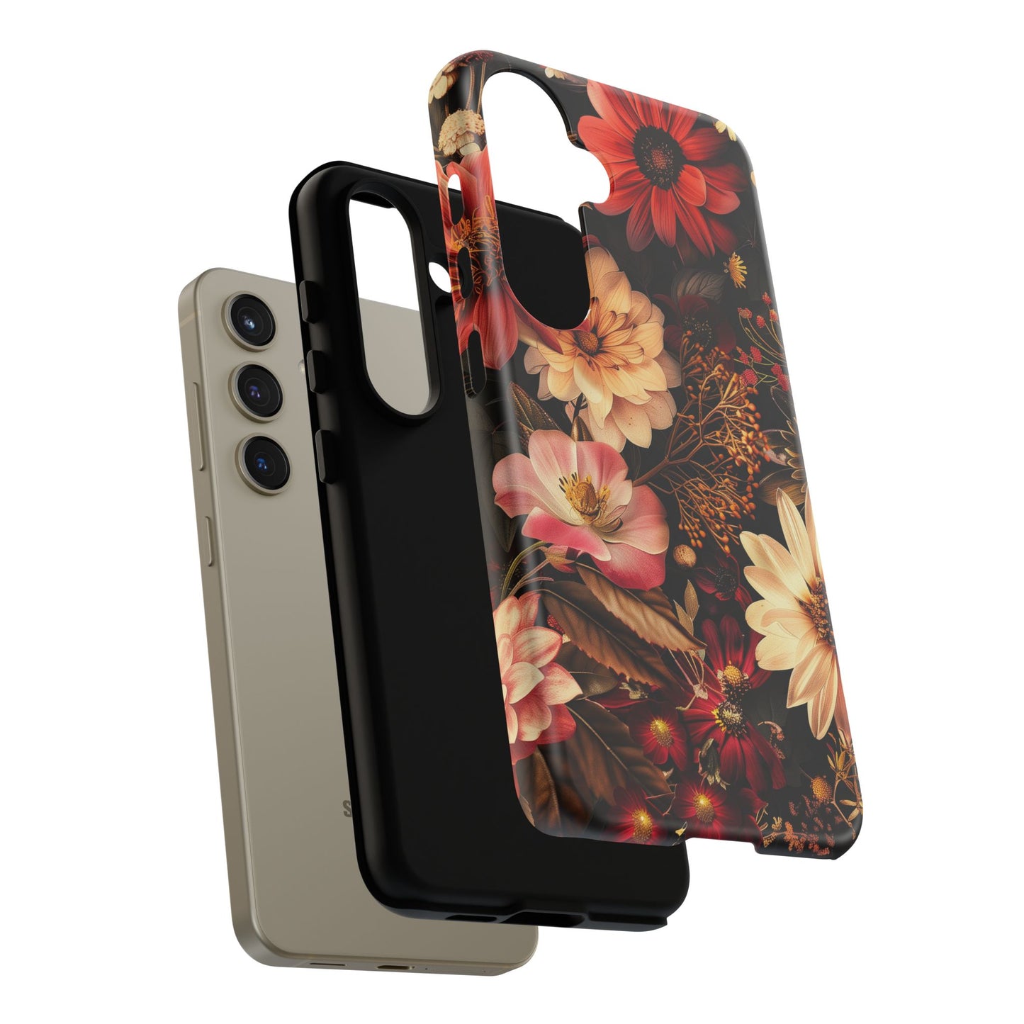 Floral Phone Case - Tough Cases, Stylish Floral Design, Gift for Her, Phone Accessories, Unique Flower Phone Cover, Trendy Tech