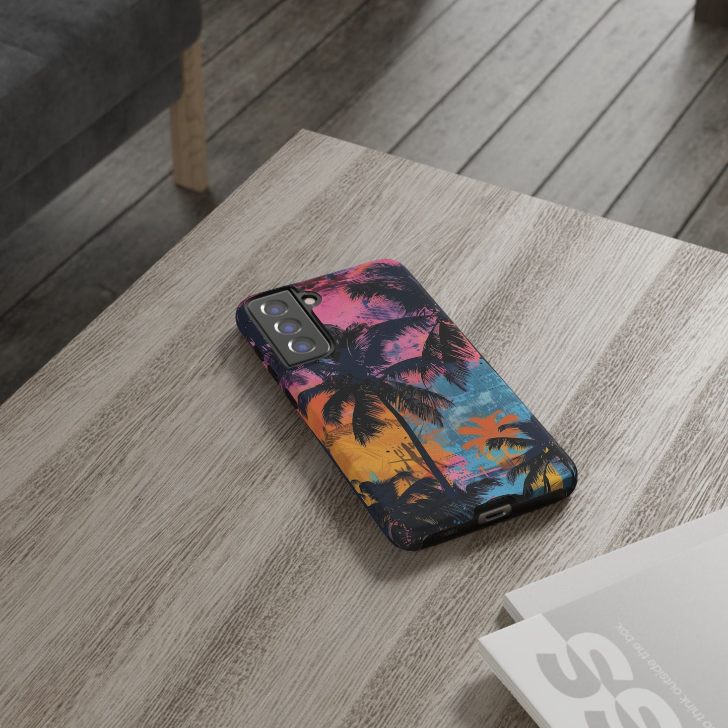 Tropical Phone Case - Colorful Palm Tree Design, Summer Vibes, Beach Lover Gift, Customizable Cover, Fun Accessory