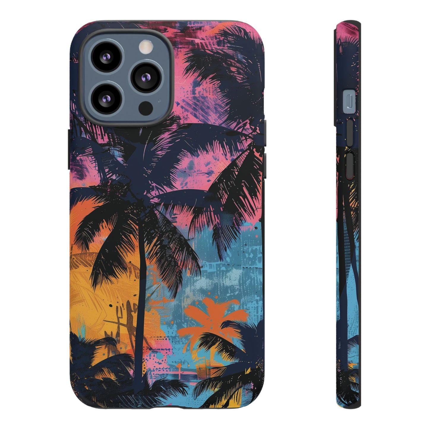 Tropical Phone Case - Colorful Palm Tree Design, Summer Vibes, Beach Lover Gift, Customizable Cover, Fun Accessory