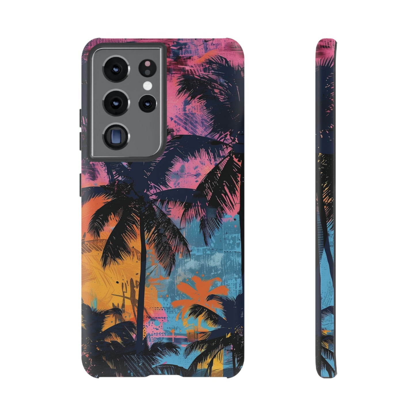 Tropical Phone Case - Colorful Palm Tree Design, Summer Vibes, Beach Lover Gift, Customizable Cover, Fun Accessory