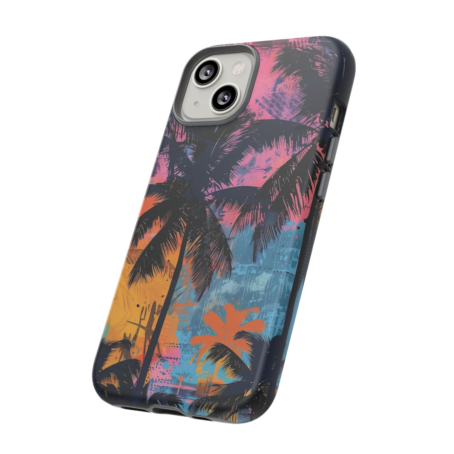 Tropical Phone Case - Colorful Palm Tree Design, Summer Vibes, Beach Lover Gift, Customizable Cover, Fun Accessory
