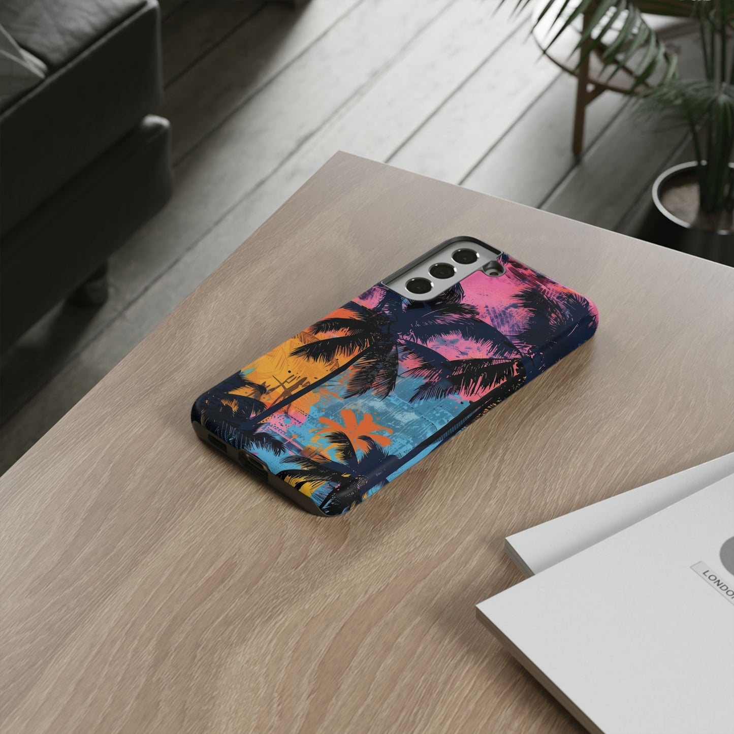 Tropical Phone Case - Colorful Palm Tree Design, Summer Vibes, Beach Lover Gift, Customizable Cover, Fun Accessory