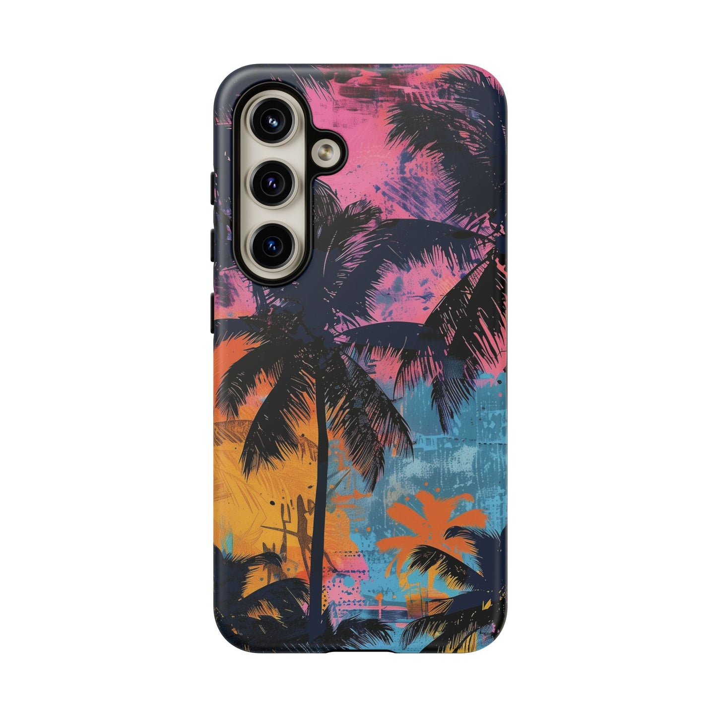 Tropical Phone Case - Colorful Palm Tree Design, Summer Vibes, Beach Lover Gift, Customizable Cover, Fun Accessory
