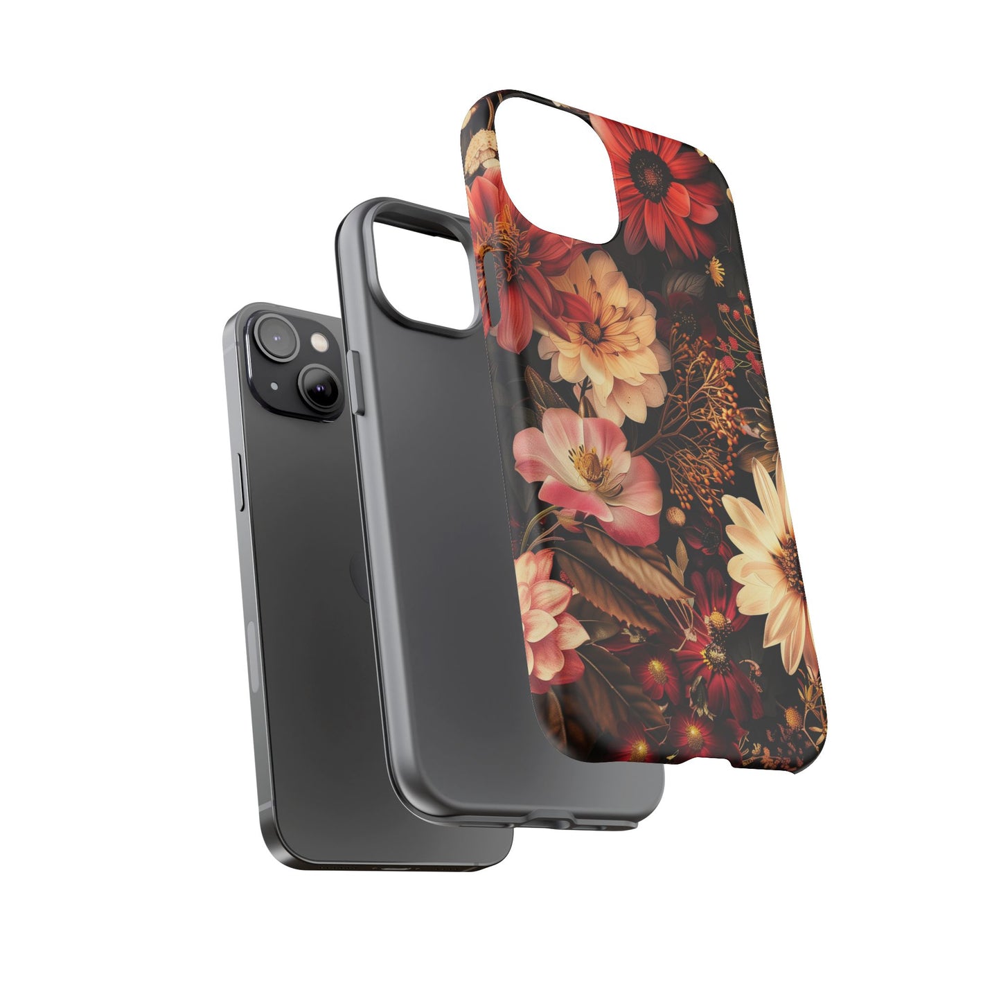 Floral Phone Case - Tough Cases, Stylish Floral Design, Gift for Her, Phone Accessories, Unique Flower Phone Cover, Trendy Tech