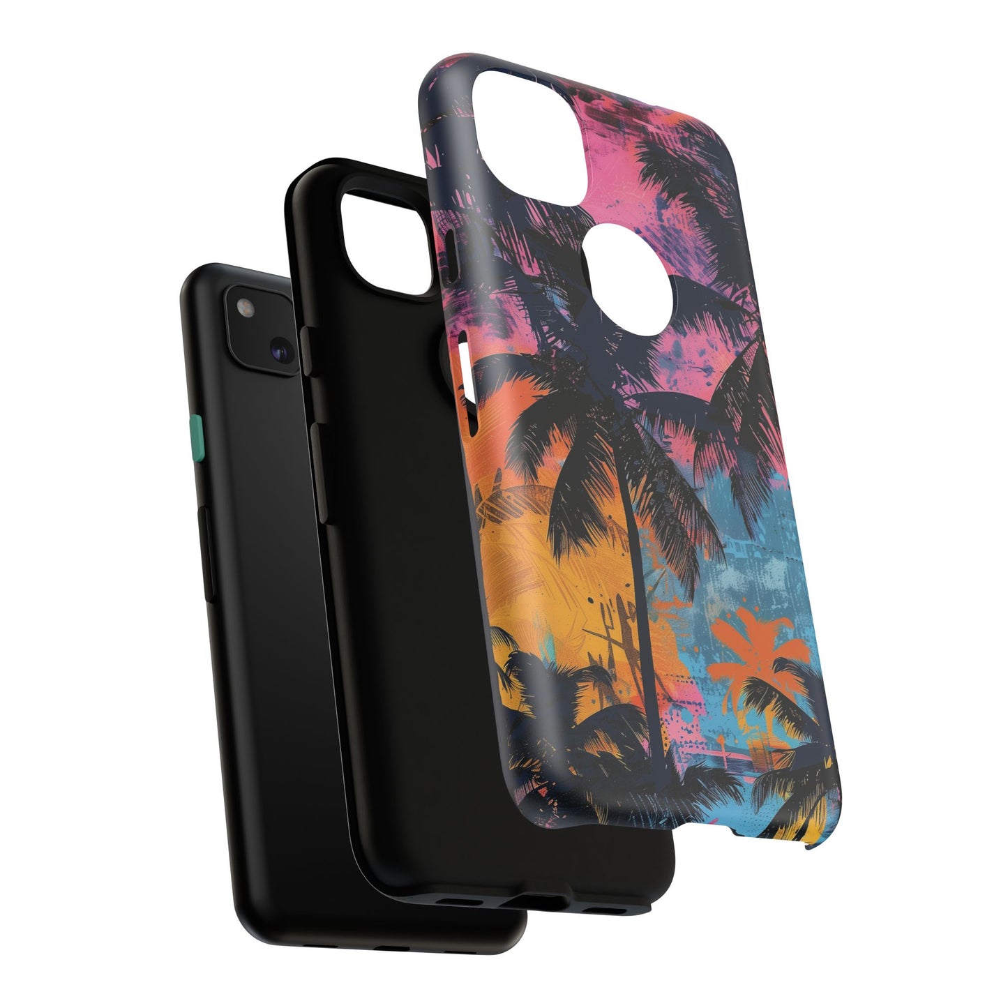 Tropical Phone Case - Colorful Palm Tree Design, Summer Vibes, Beach Lover Gift, Customizable Cover, Fun Accessory