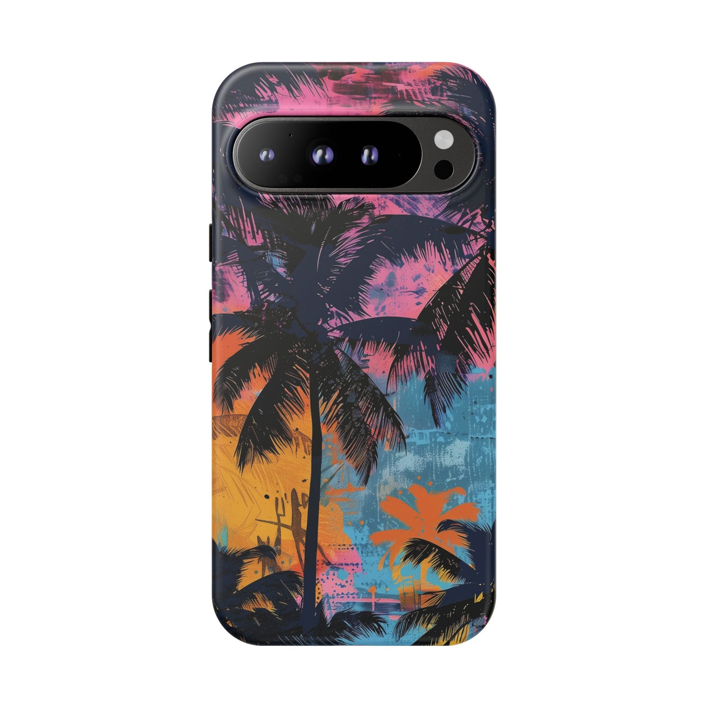 Tropical Phone Case - Colorful Palm Tree Design, Summer Vibes, Beach Lover Gift, Customizable Cover, Fun Accessory