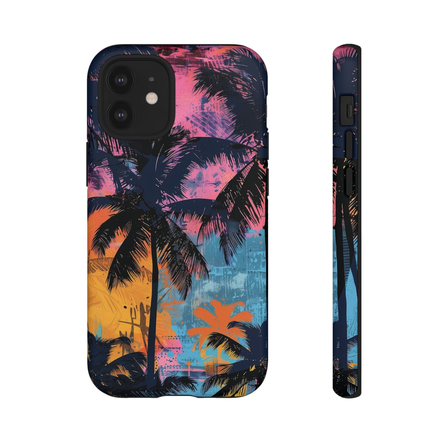 Tropical Phone Case - Colorful Palm Tree Design, Summer Vibes, Beach Lover Gift, Customizable Cover, Fun Accessory