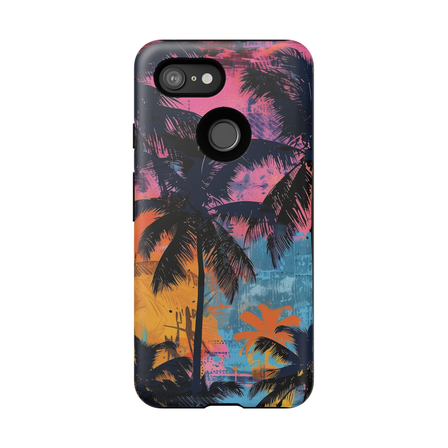 Tropical Phone Case - Colorful Palm Tree Design, Summer Vibes, Beach Lover Gift, Customizable Cover, Fun Accessory