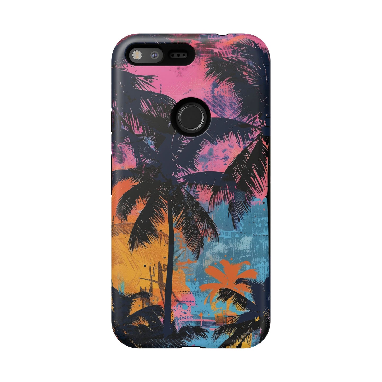 Tropical Phone Case - Colorful Palm Tree Design, Summer Vibes, Beach Lover Gift, Customizable Cover, Fun Accessory