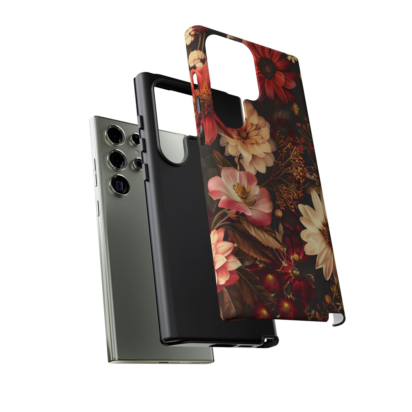 Floral Phone Case - Tough Cases, Stylish Floral Design, Gift for Her, Phone Accessories, Unique Flower Phone Cover, Trendy Tech