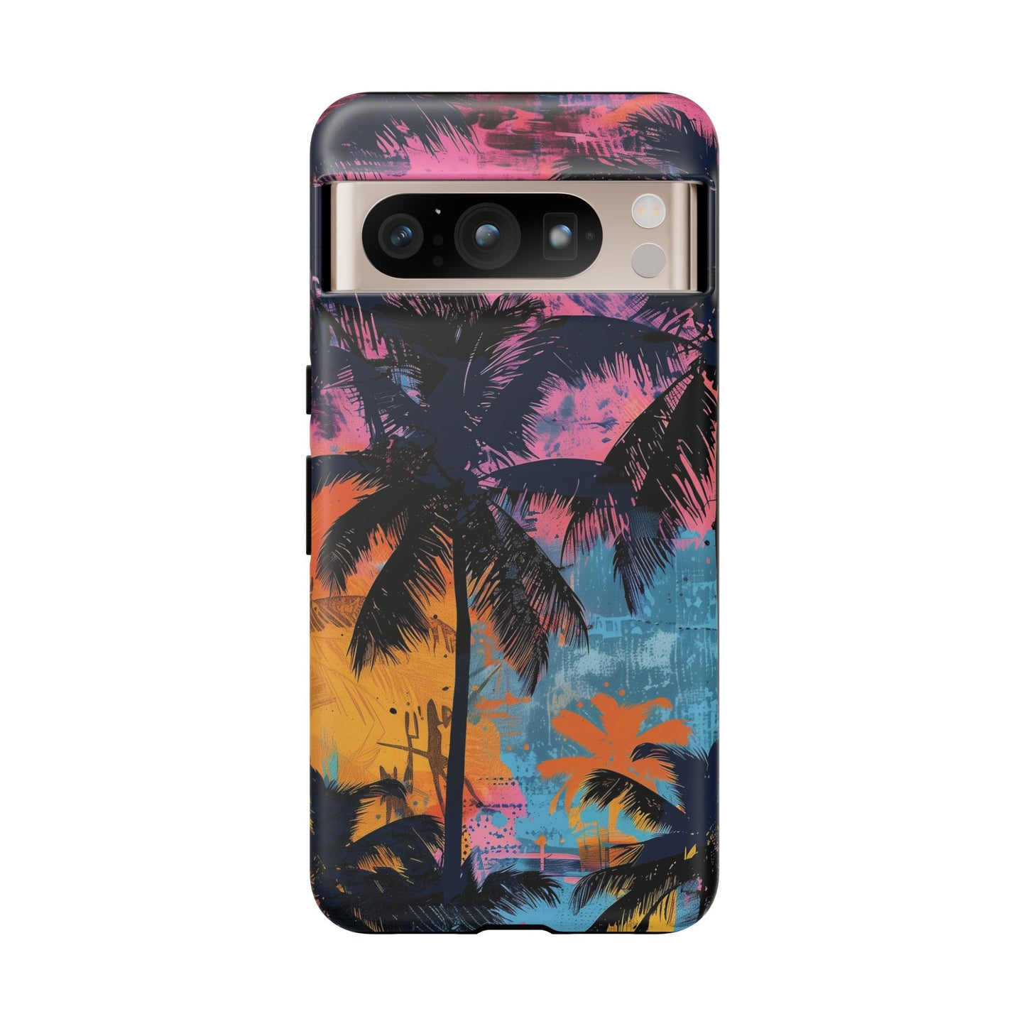 Tropical Phone Case - Colorful Palm Tree Design, Summer Vibes, Beach Lover Gift, Customizable Cover, Fun Accessory