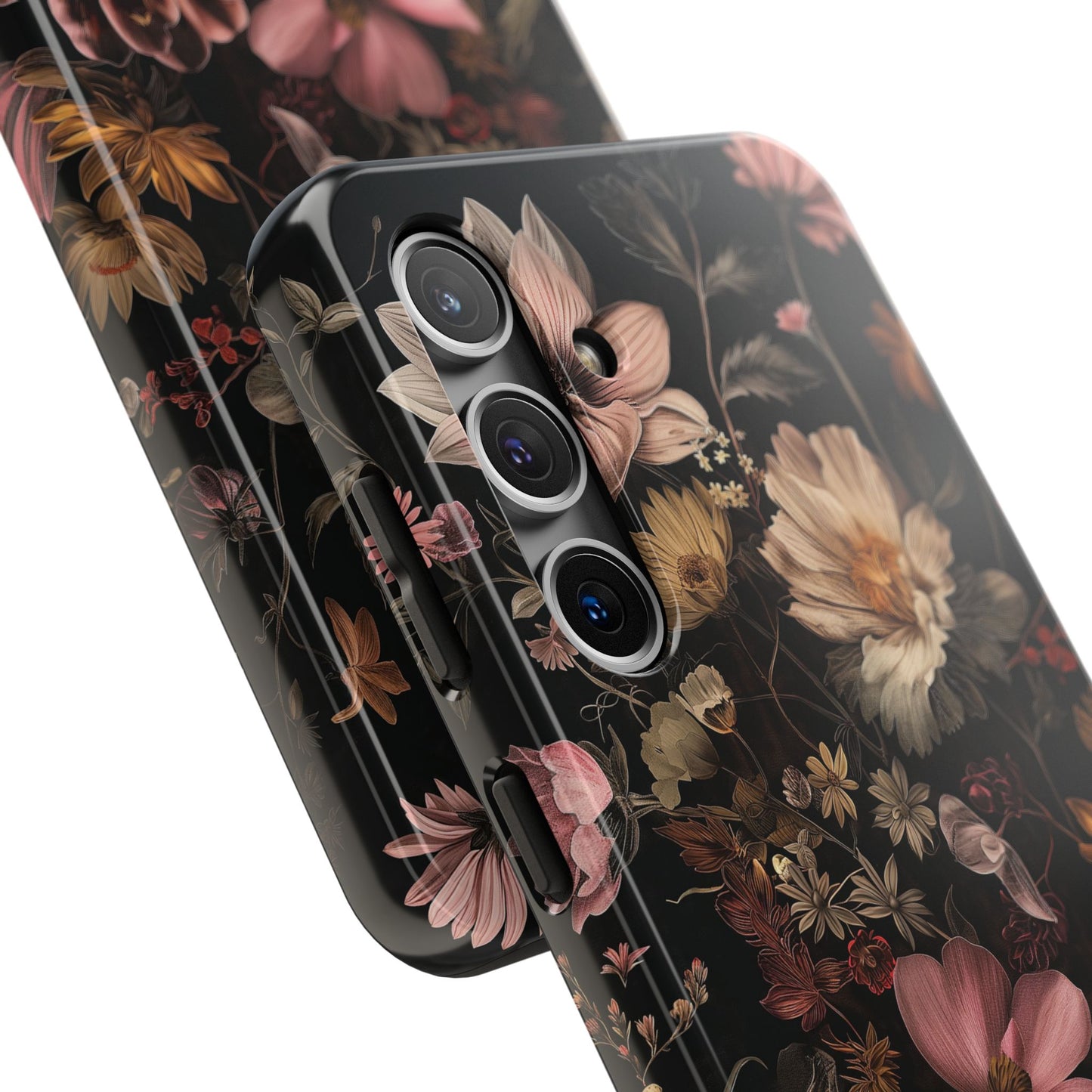 Floral Noir Tough Phone Case Dark Vintage Flower Protective Cover