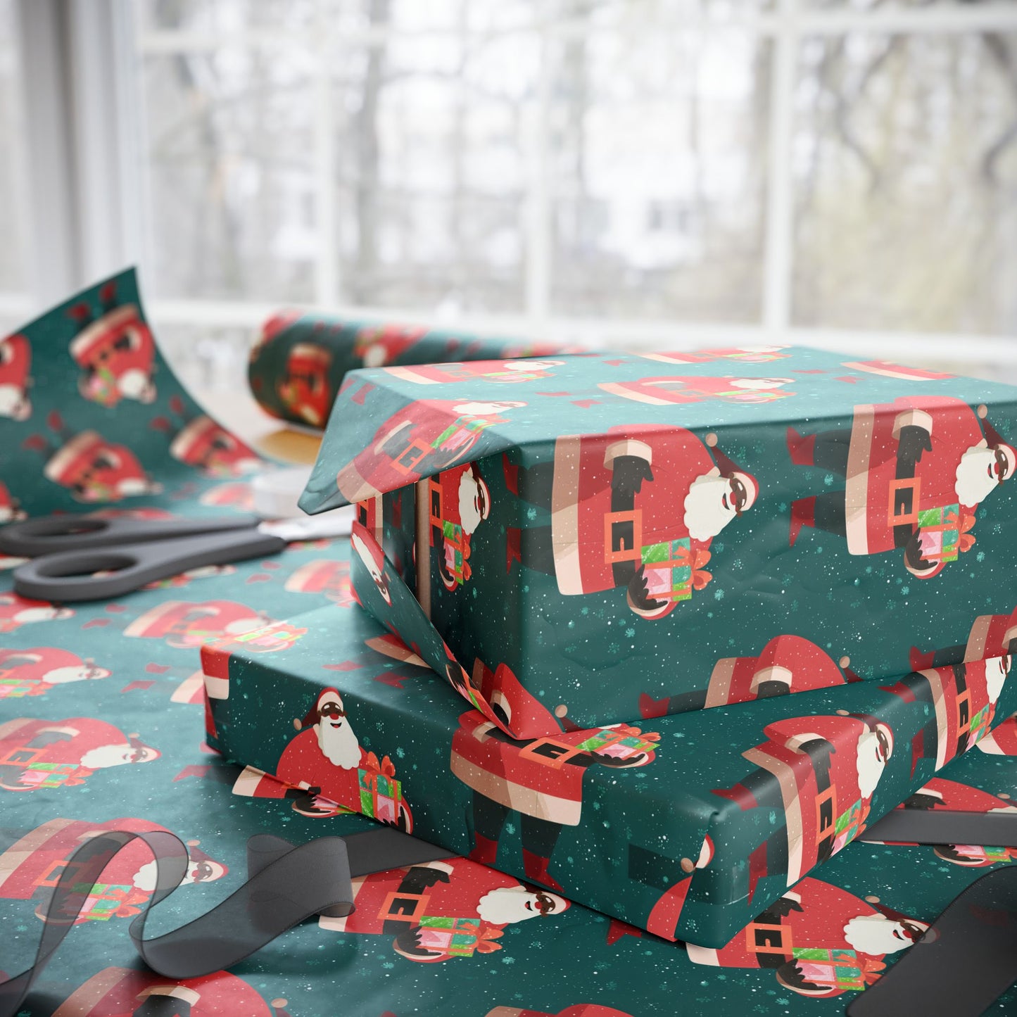 BLACK SANTA - Wrapping Paper