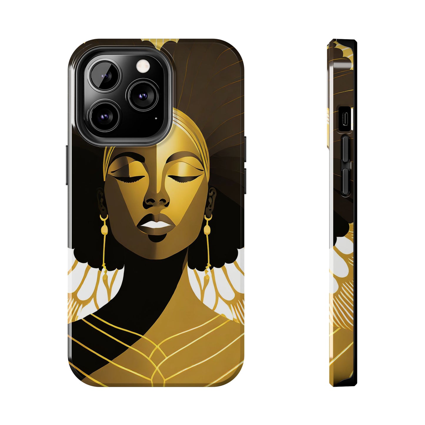 Golden Goddess Tough Phone Case — Afrocentric Art Protective Cell Phone Case